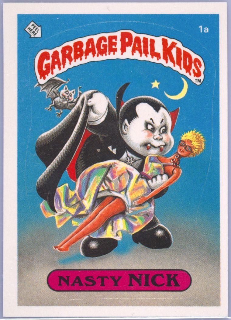 1985 Garbage Pail Kids Stickers #1a Nasty Nick — Glossy PSA 10