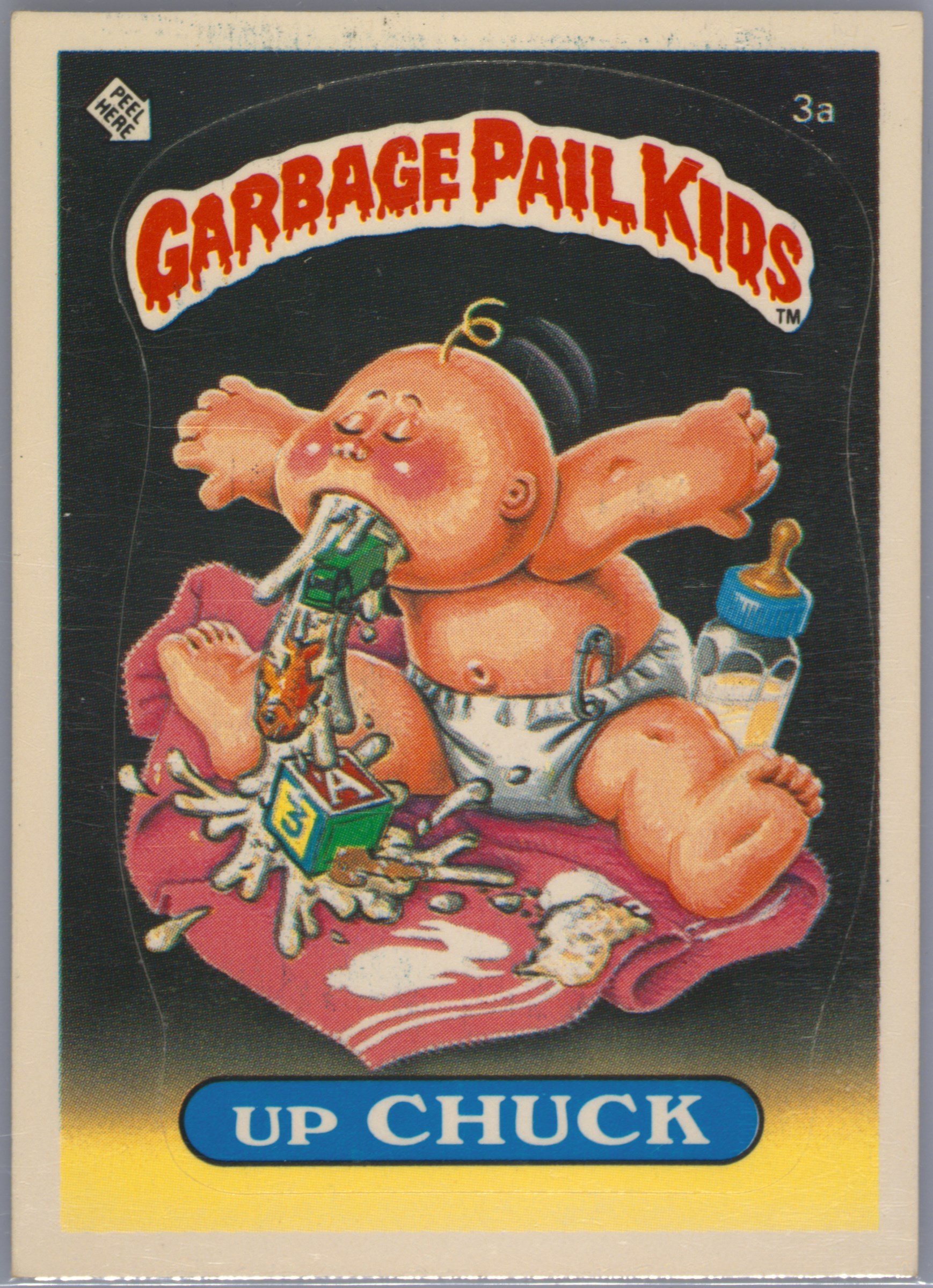 1985 Topps Garbage Pail Kids Original Series 1 Glossy #3a Up Chuck front