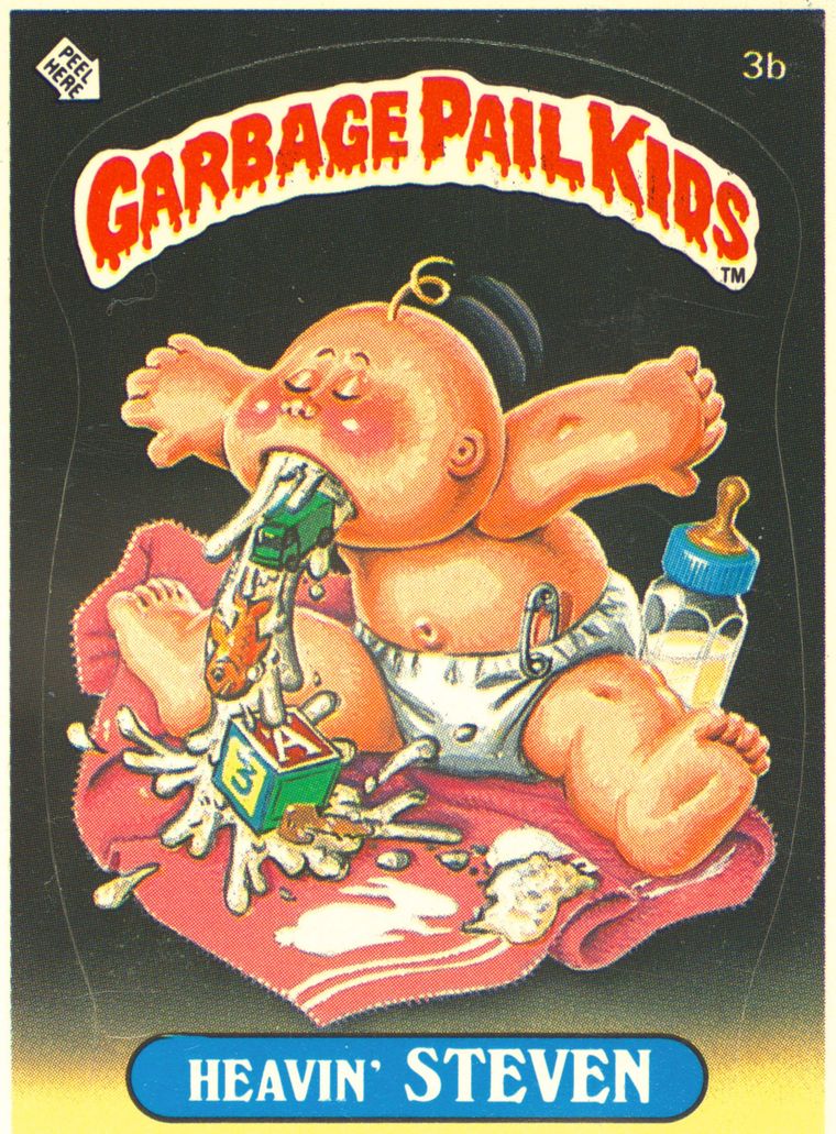 1985 Topps Garbage Pail Kids Original Series 1 Glossy #3b Heavin' Steven front