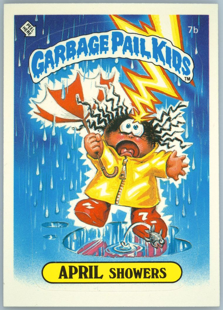 1985 Topps Garbage Pail Kids Original Series 1 Glossy #7b April Showers front