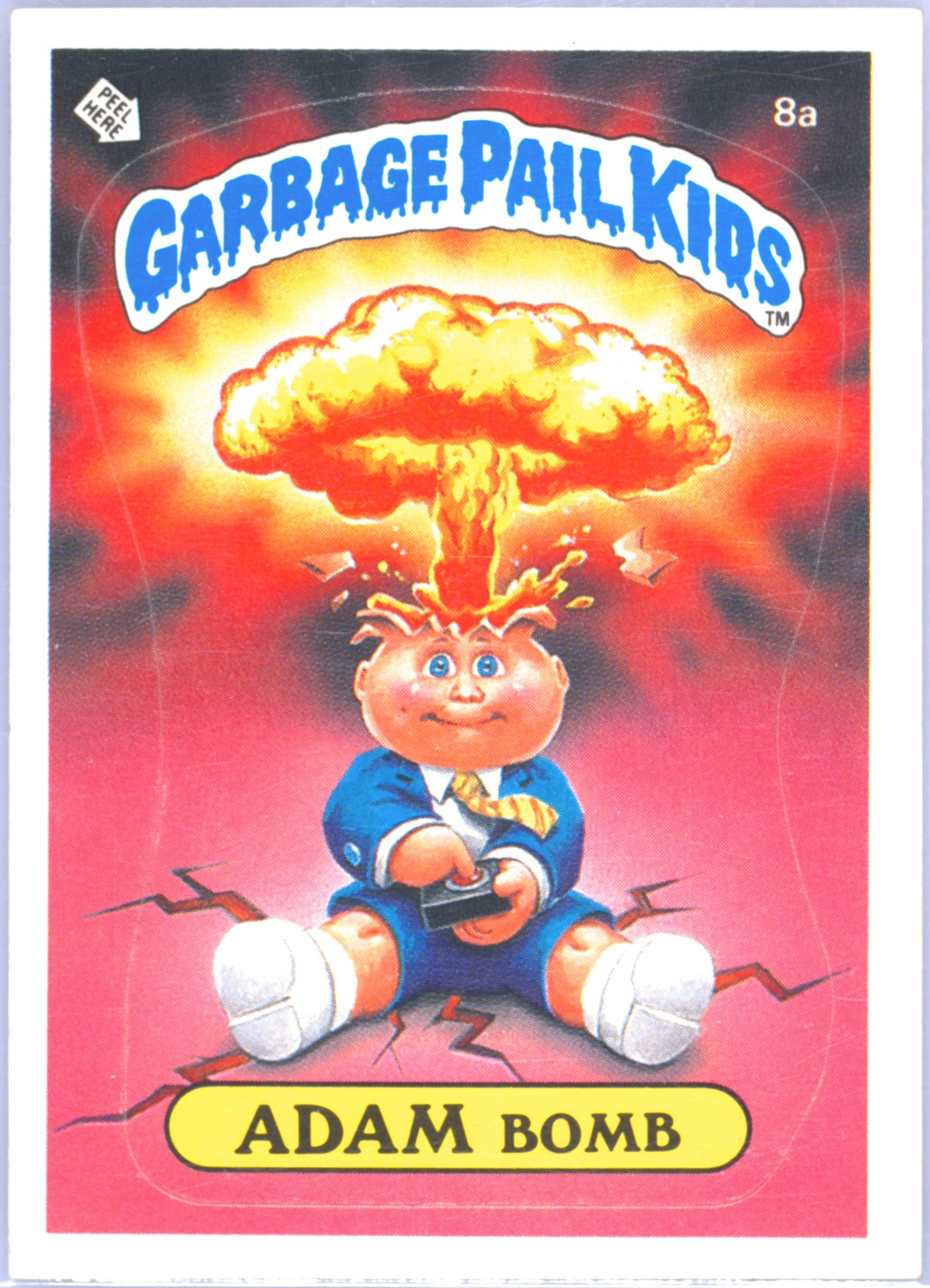 1985 Garbage Pail Kids Stickers #8a Adam Bomb — Checklist-Glossy PSA 10