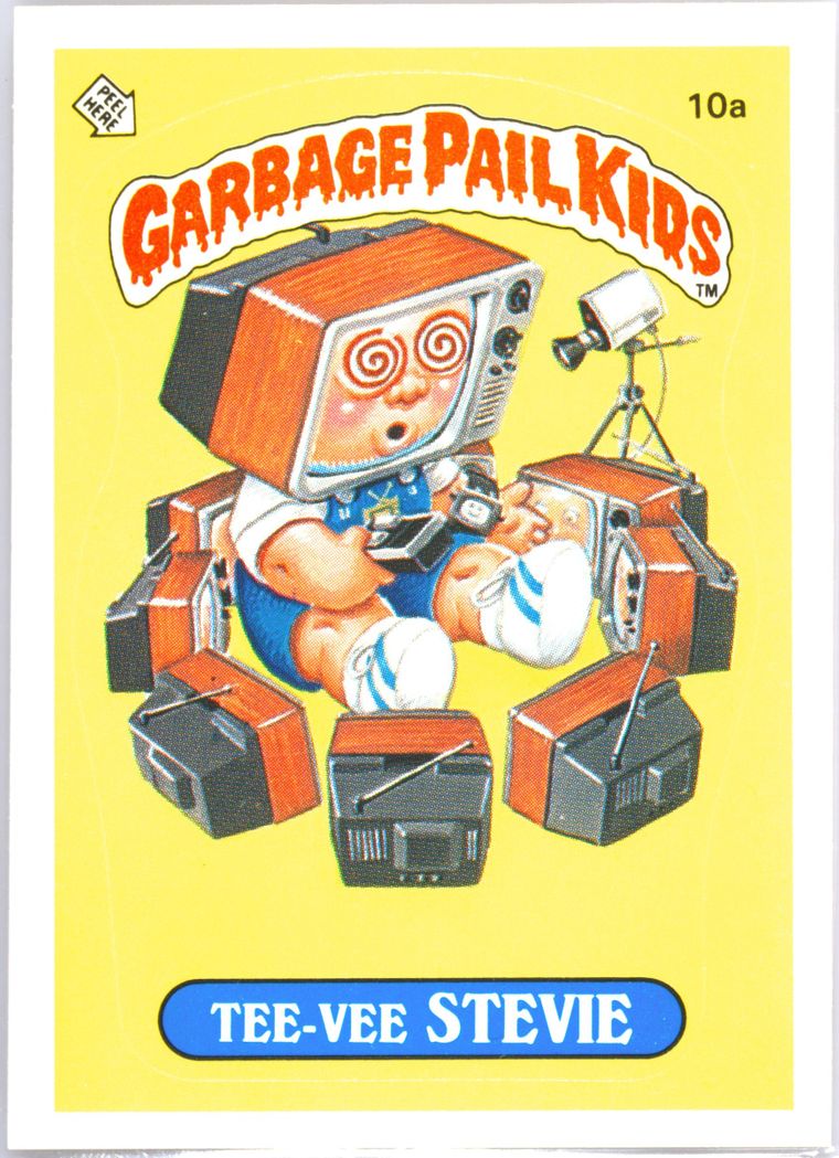 1985 Topps Garbage Pail Kids Original Series 1 Glossy #10a Tee-Vee Stevie front