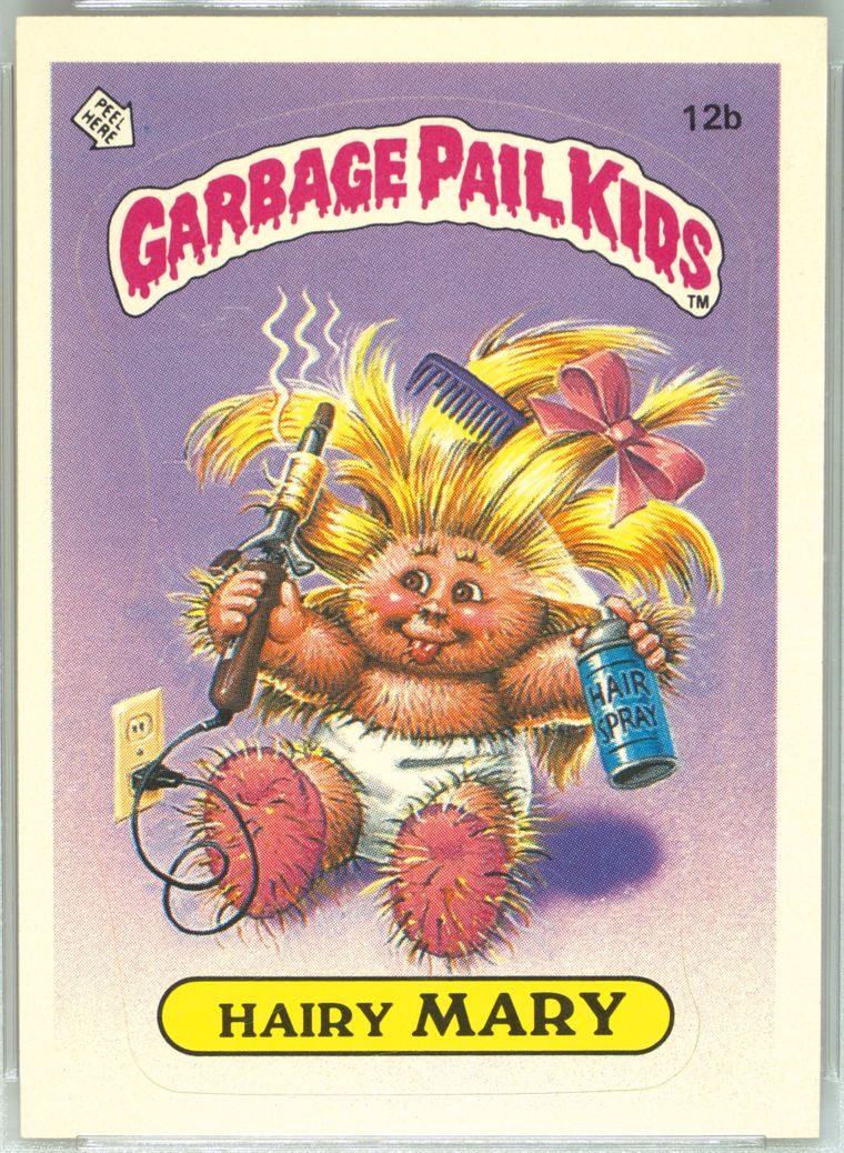 1985 Topps Garbage Pail Kids Original Series 1 Glossy #12B Hairy Mary front