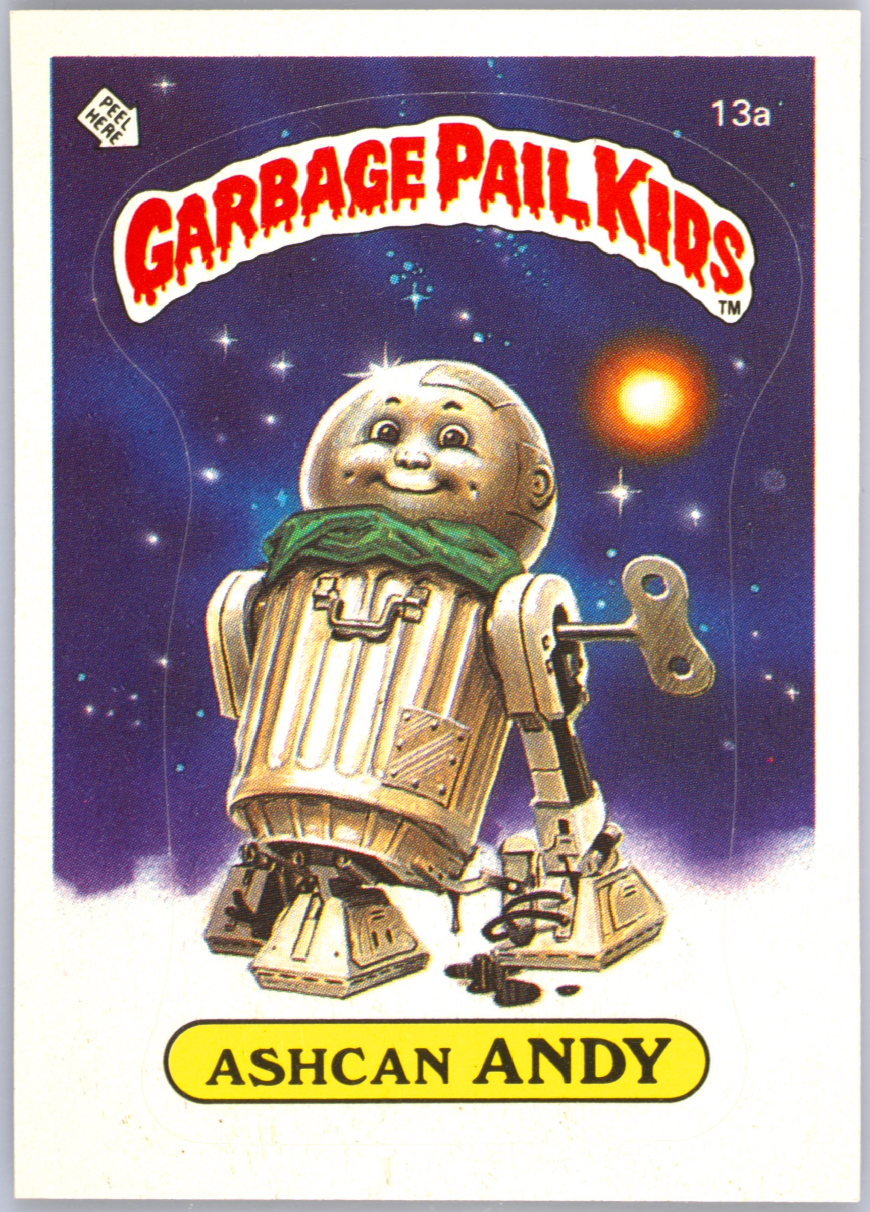 1985 Topps Garbage Pail Kids Original Series 1 Glossy #13a Ashcan Andy front