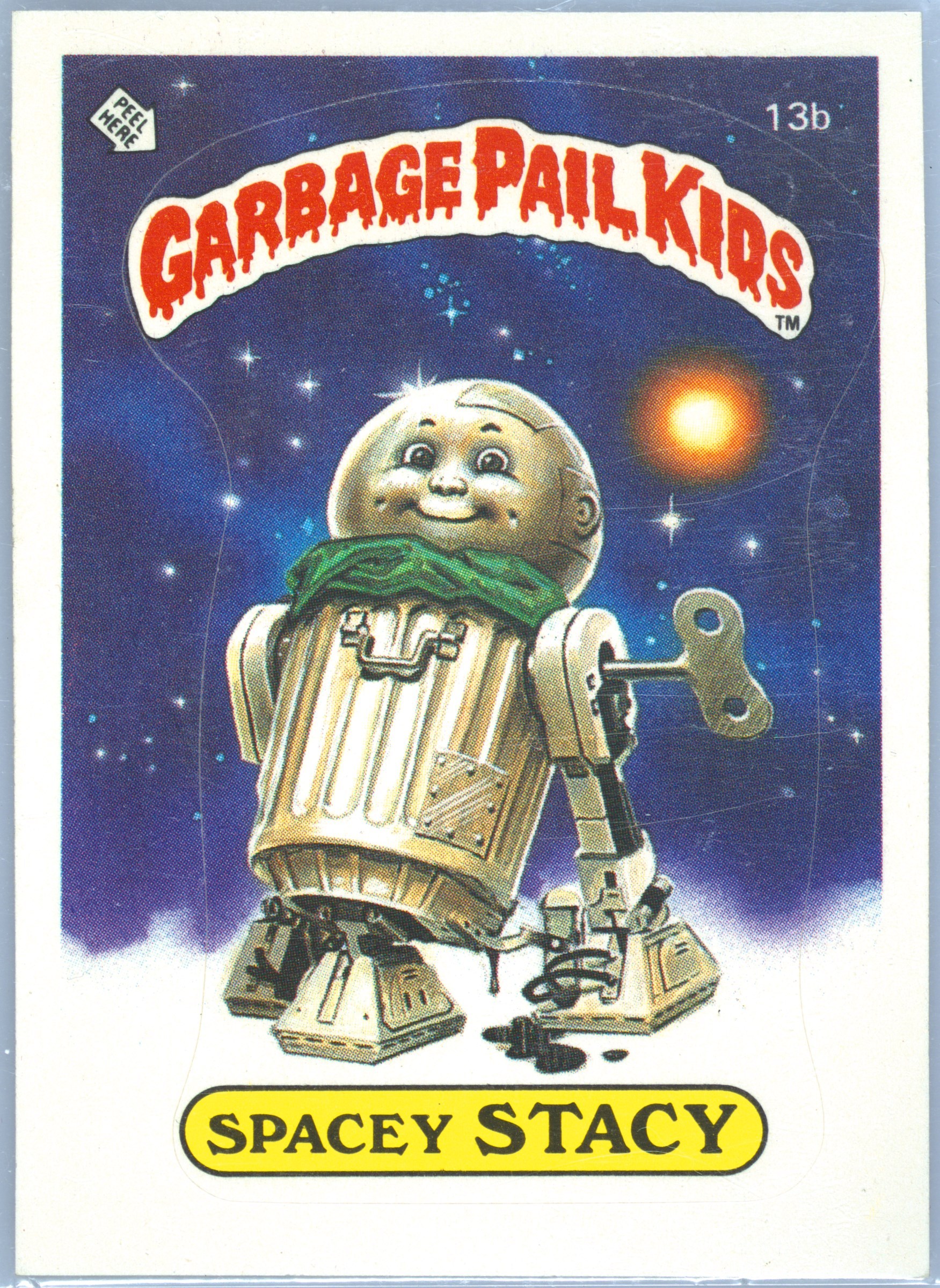 1985 Topps Garbage Pail Kids Original Series 1 Glossy #13b Spacey Stacy front