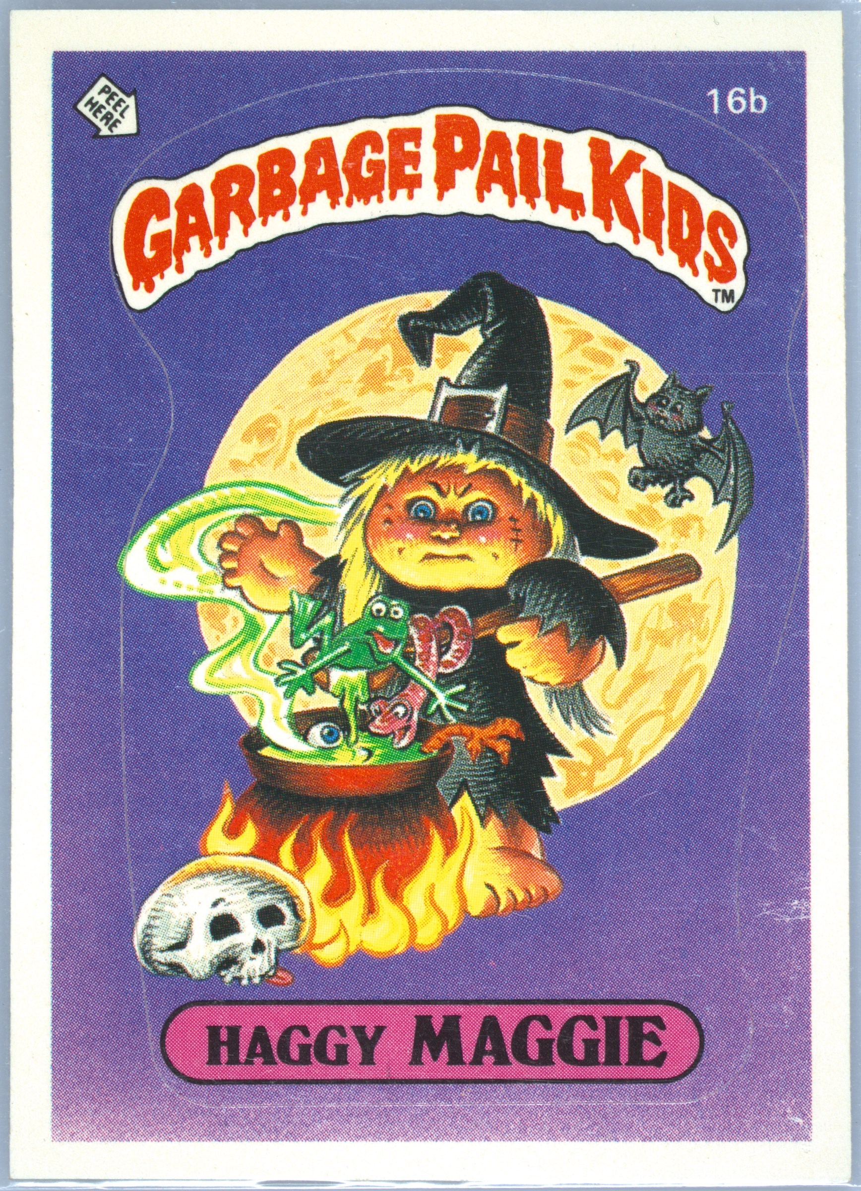 1985 Topps Garbage Pail Kids Original Series 1 Glossy #16b Haggy Maggie front