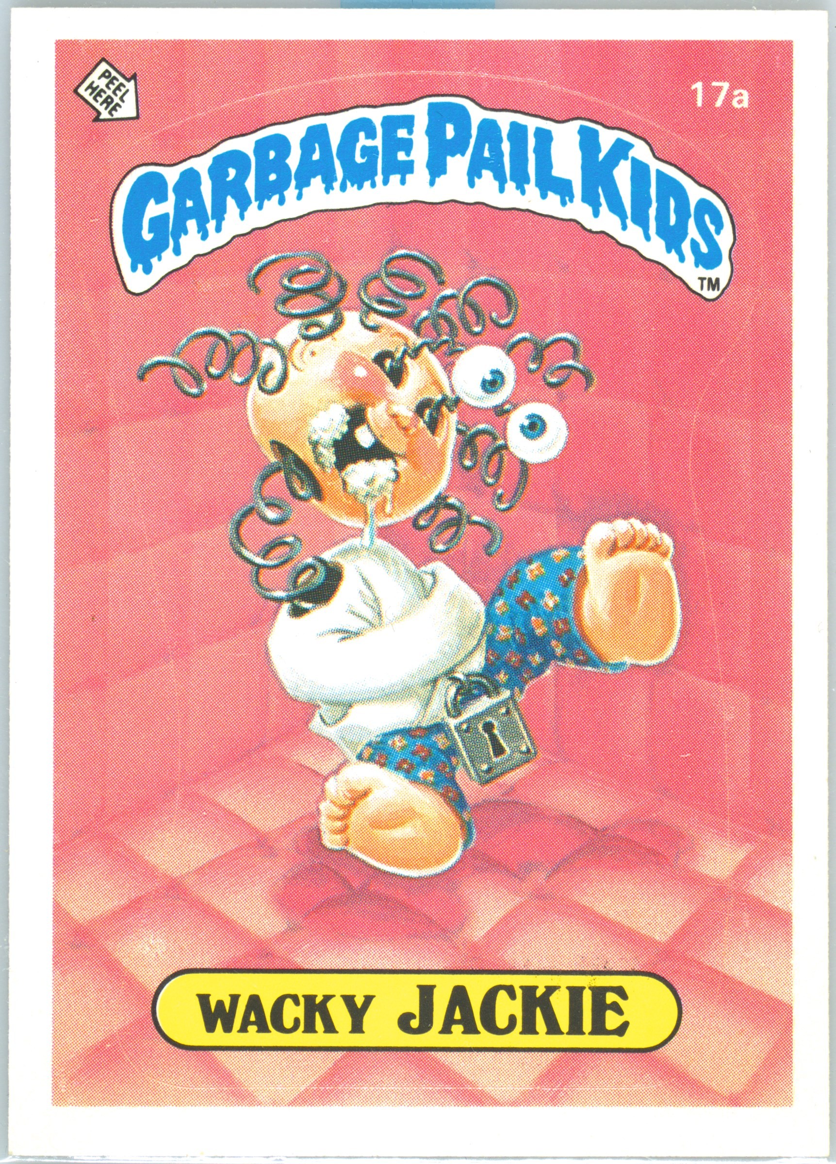 1985 Topps Garbage Pail Kids Original Series 1 Glossy #17a Wacky Jackie front
