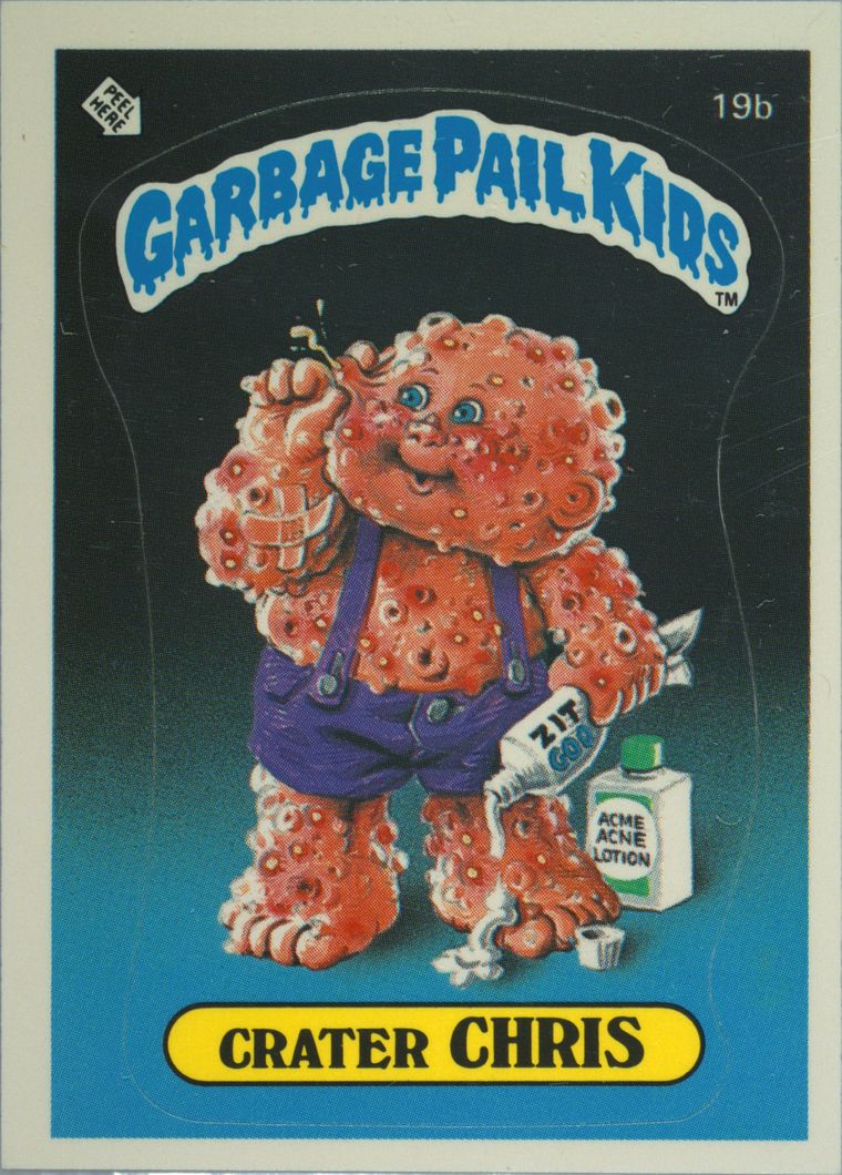 1985 Topps Garbage Pail Kids Original Series 1 Glossy #19b Crater Chris front