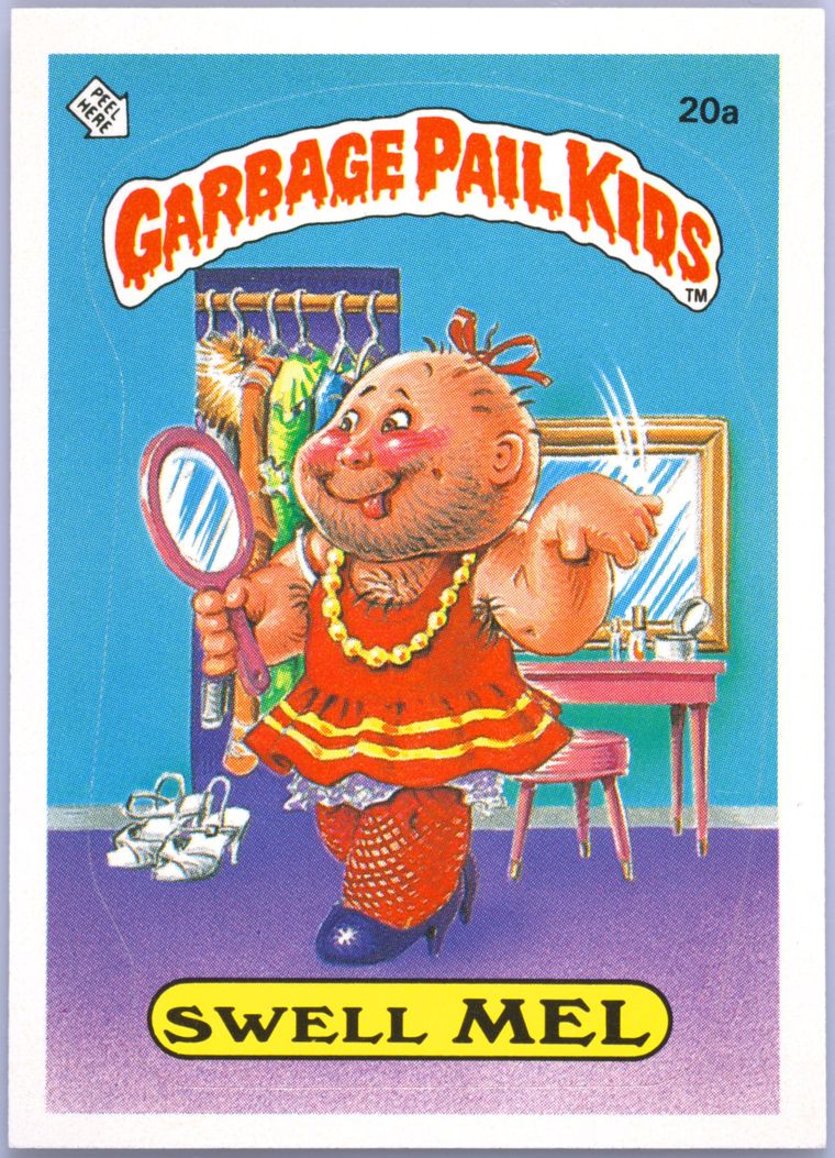 1985 Topps Garbage Pail Kids Original Series 1 Glossy #20A Swell Mel front