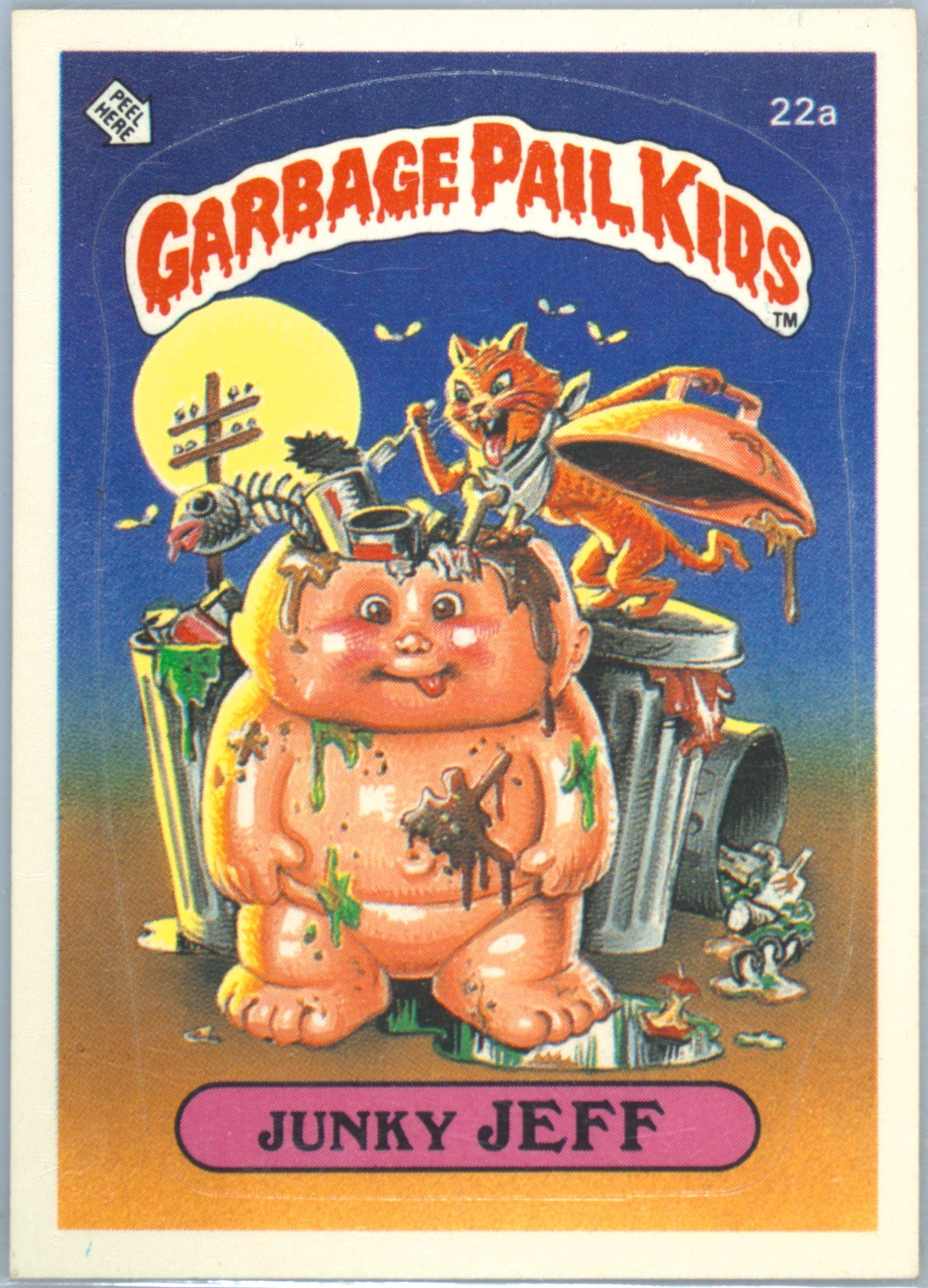 1985 Topps Garbage Pail Kids Original Series 1 Glossy #22a Junky Jeff front