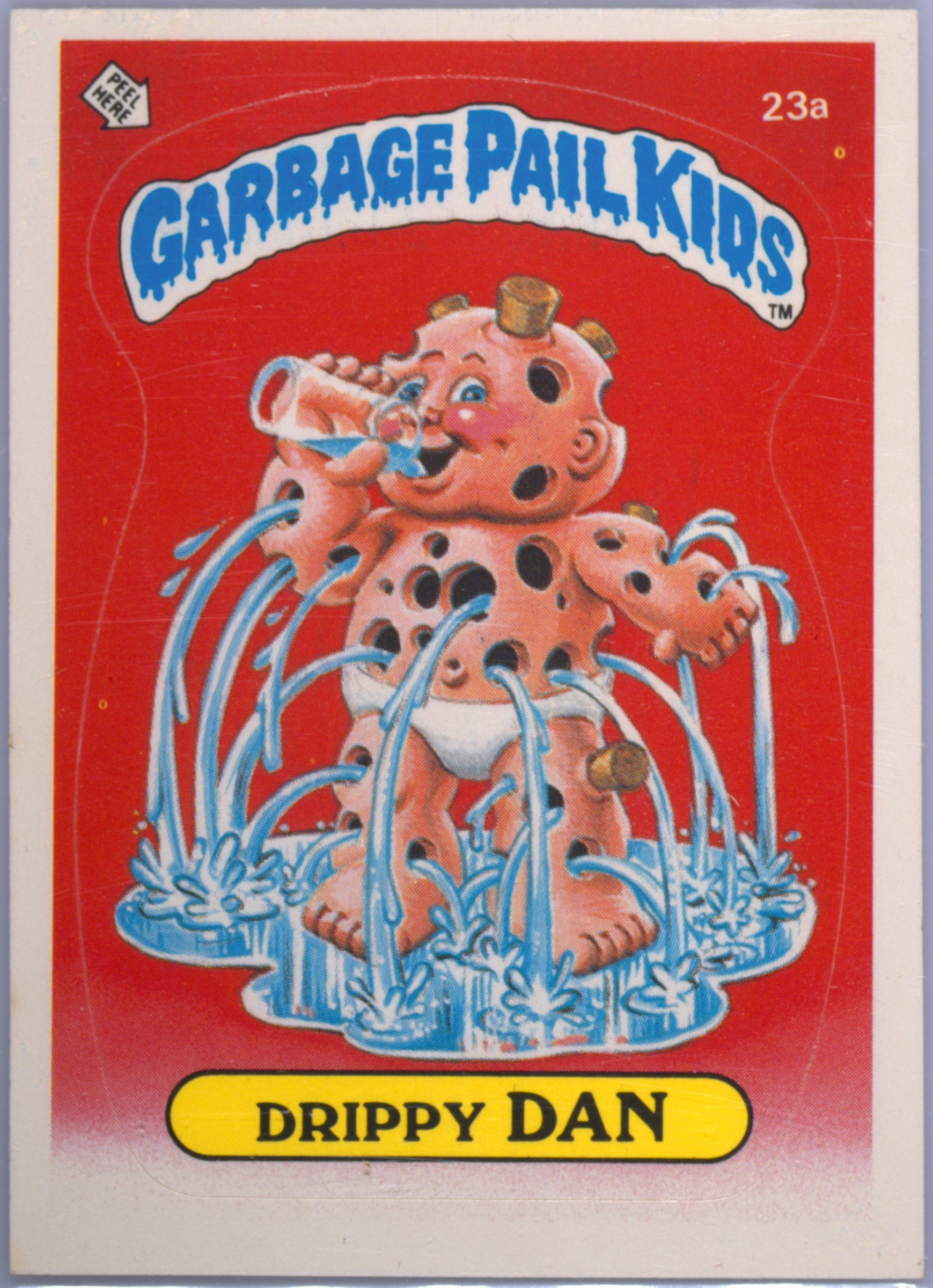 1985 Topps Garbage Pail Kids Original Series 1 Glossy #23a Drippy Dan front