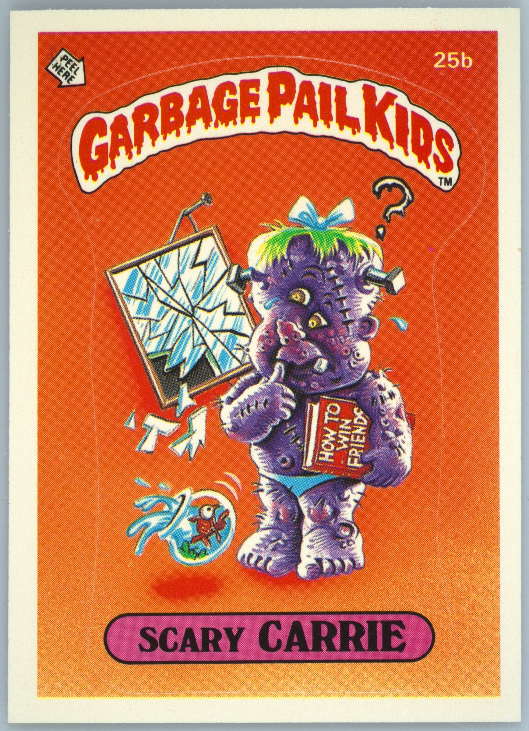 1985 Topps Garbage Pail Kids Original Series 1 Glossy #25b Scary Carrie front