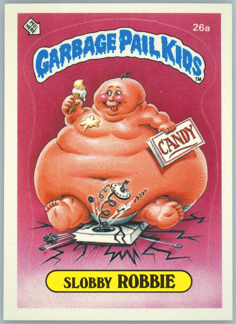 1985 Topps Garbage Pail Kids Original Series 1 Glossy #26a Slobby Robbie front