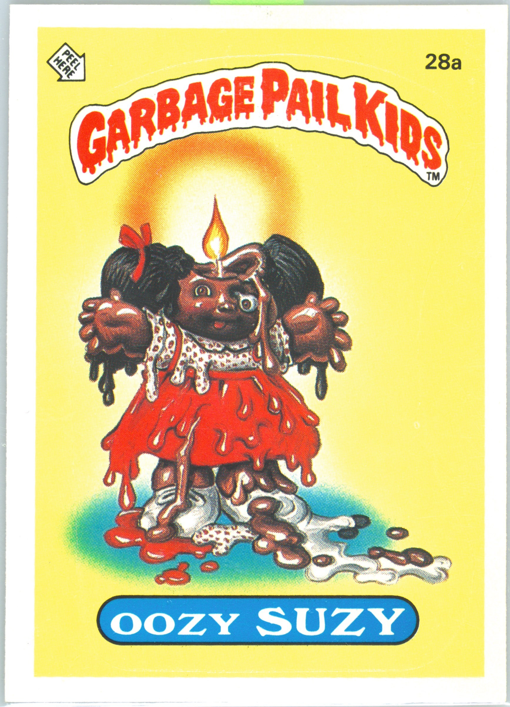 1985 Topps Garbage Pail Kids Original Series 1 Glossy #28a Oozy Suzy front