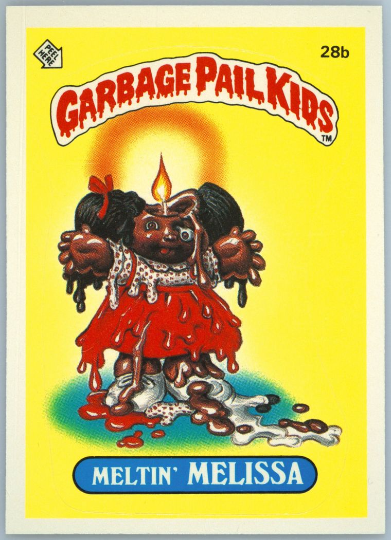 1985 Topps Garbage Pail Kids Original Series 1 Glossy #28b Meltin' Melissa front