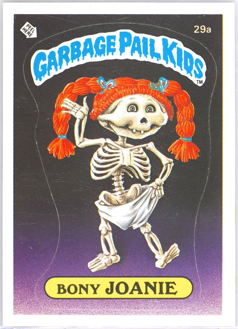 1985 GARBAGE PAIL KIDS STICKERS #29a BONY JOANIE — Glossy PSA 10