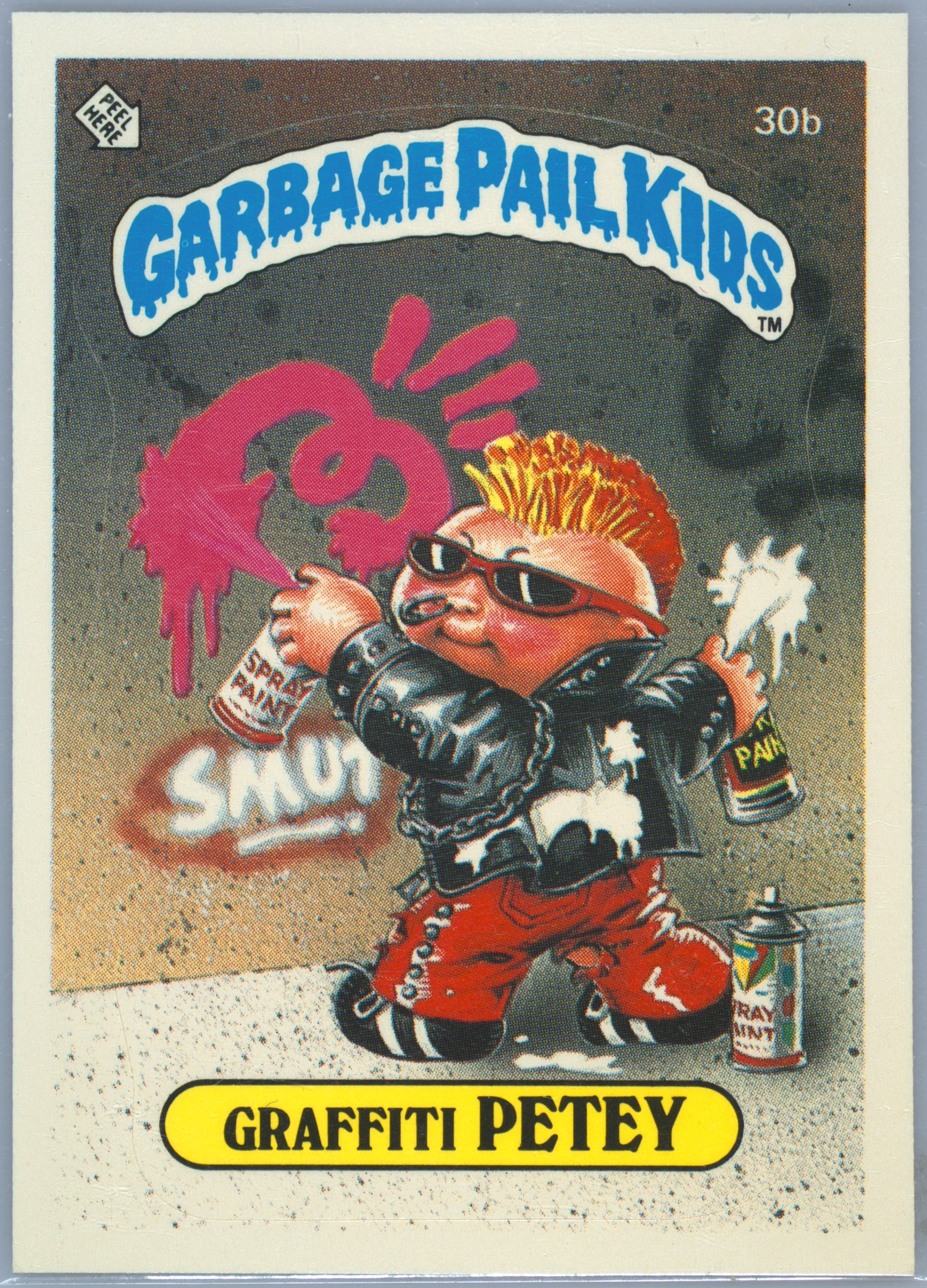 1985 Topps Garbage Pail Kids Original Series 1 Glossy #30b Graffiti Petey front
