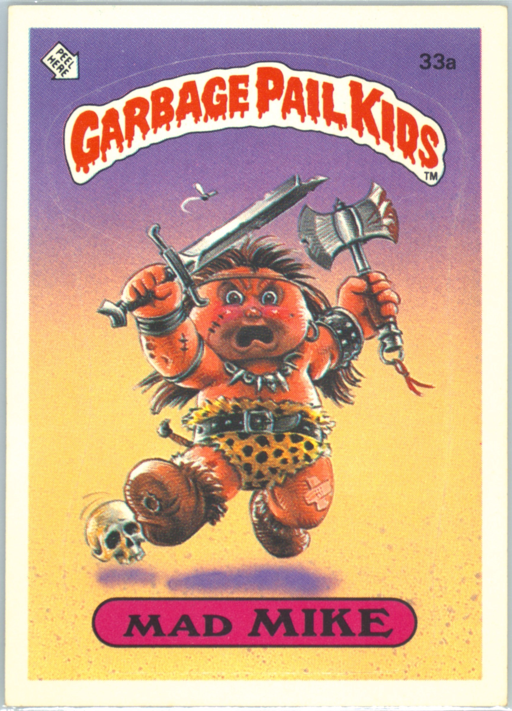 1985 Topps Garbage Pail Kids Original Series 1 Glossy #33a Mad Mike front