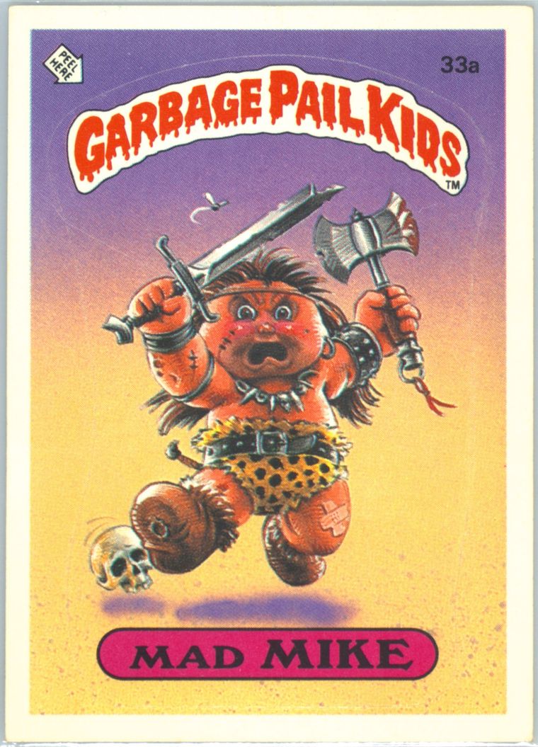 1985 Topps Garbage Pail Kids Original Series 1 Glossy #33a Mad Mike front