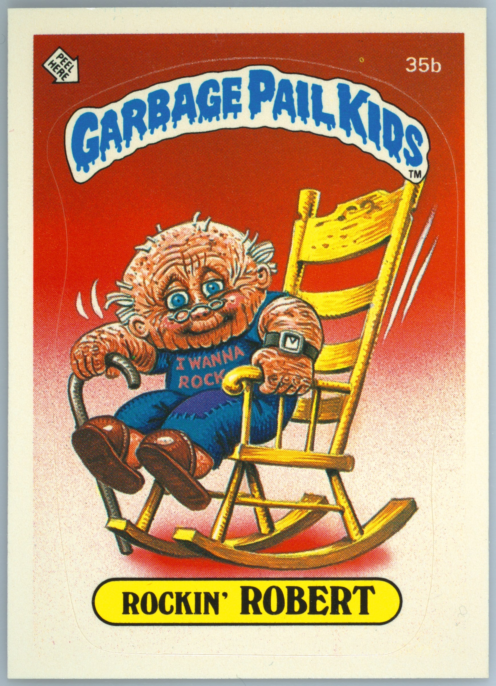 1985 Topps Garbage Pail Kids Original Series 1 Glossy #35b Rockin' Robert front