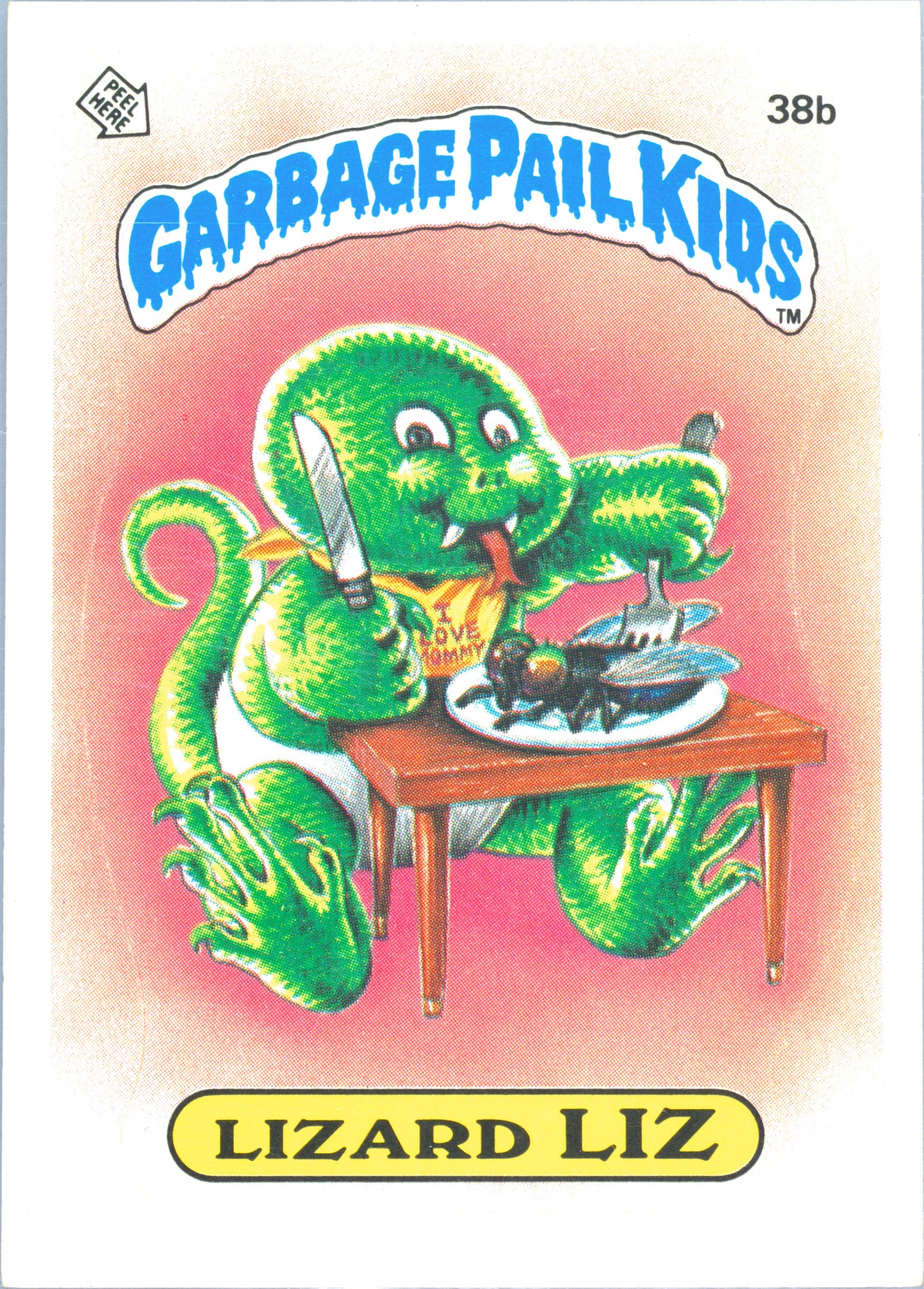 1985 Topps Garbage Pail Kids Original Series 1 Glossy #38b Lizard Liz front