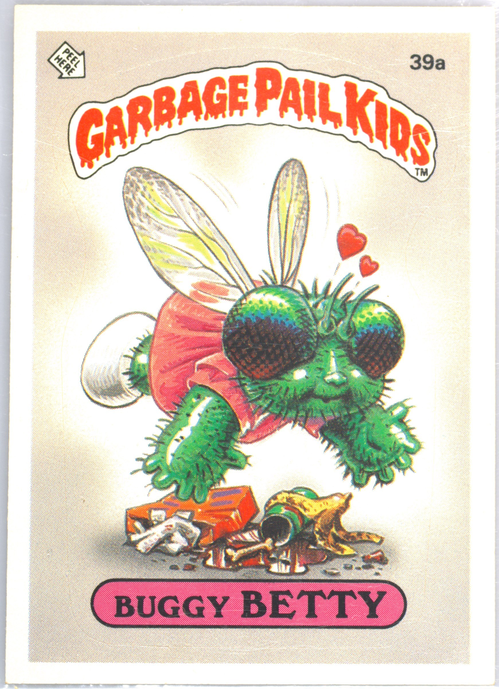 1985 Topps Garbage Pail Kids Original Series 1 Glossy #39a Buggy Betty front