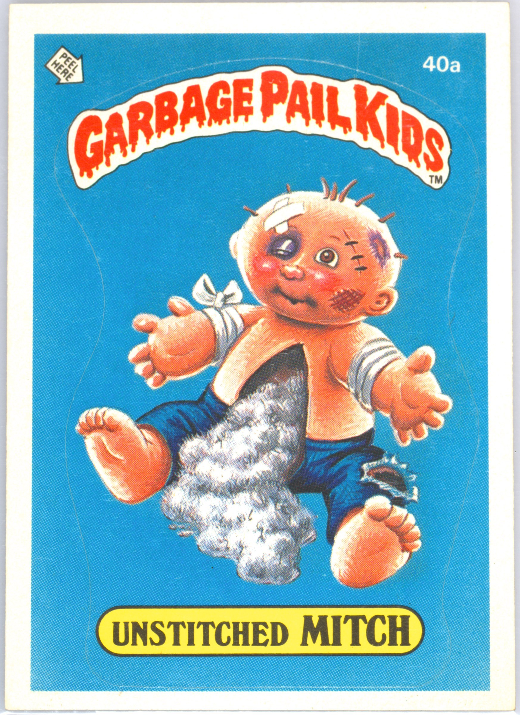 1985 Topps Garbage Pail Kids Original Series 1 Glossy #40a Unstitched Mitch front