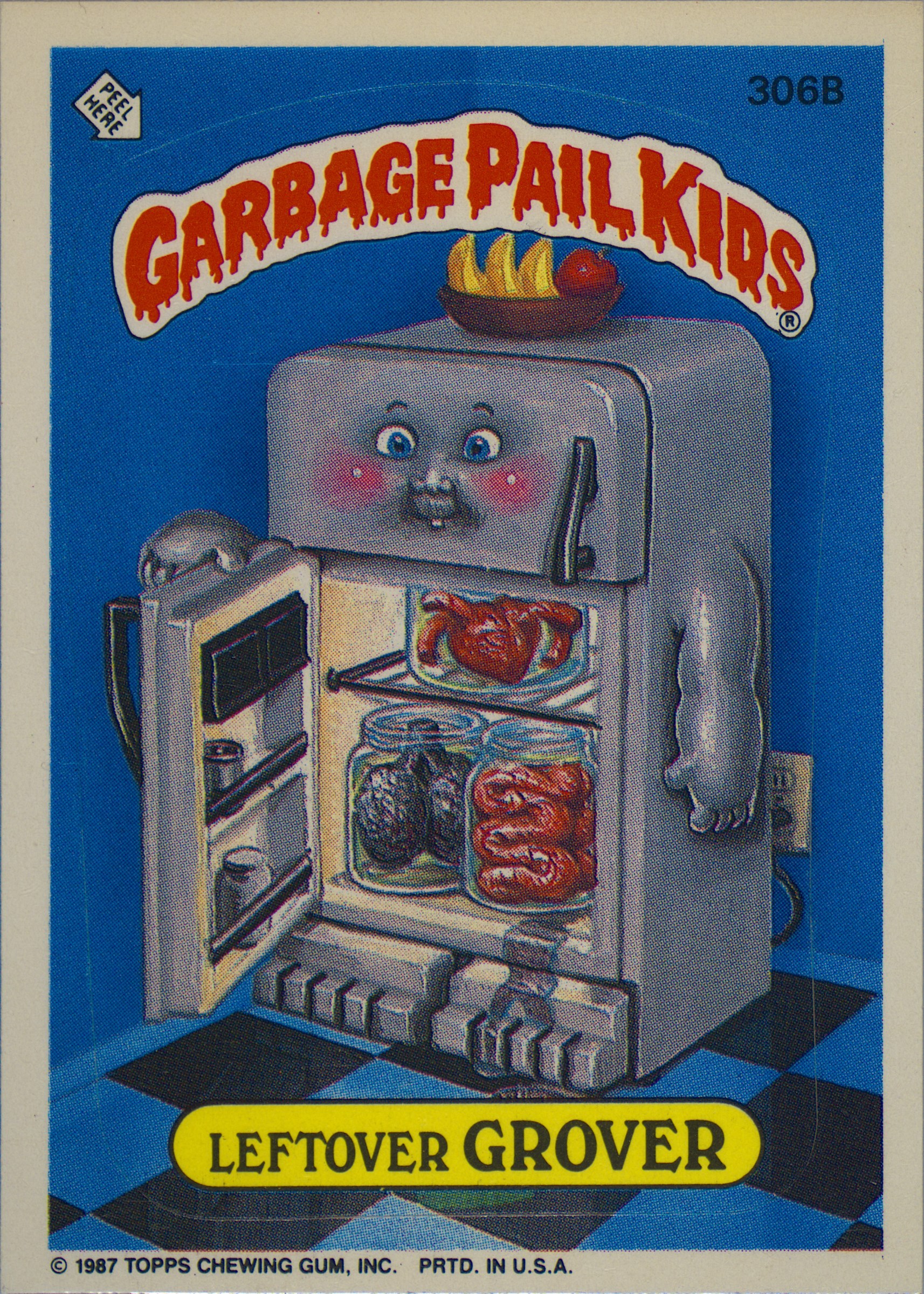 1987 Topps Garbage Pail Kids Original Series 8 #306b Leftover Grover front