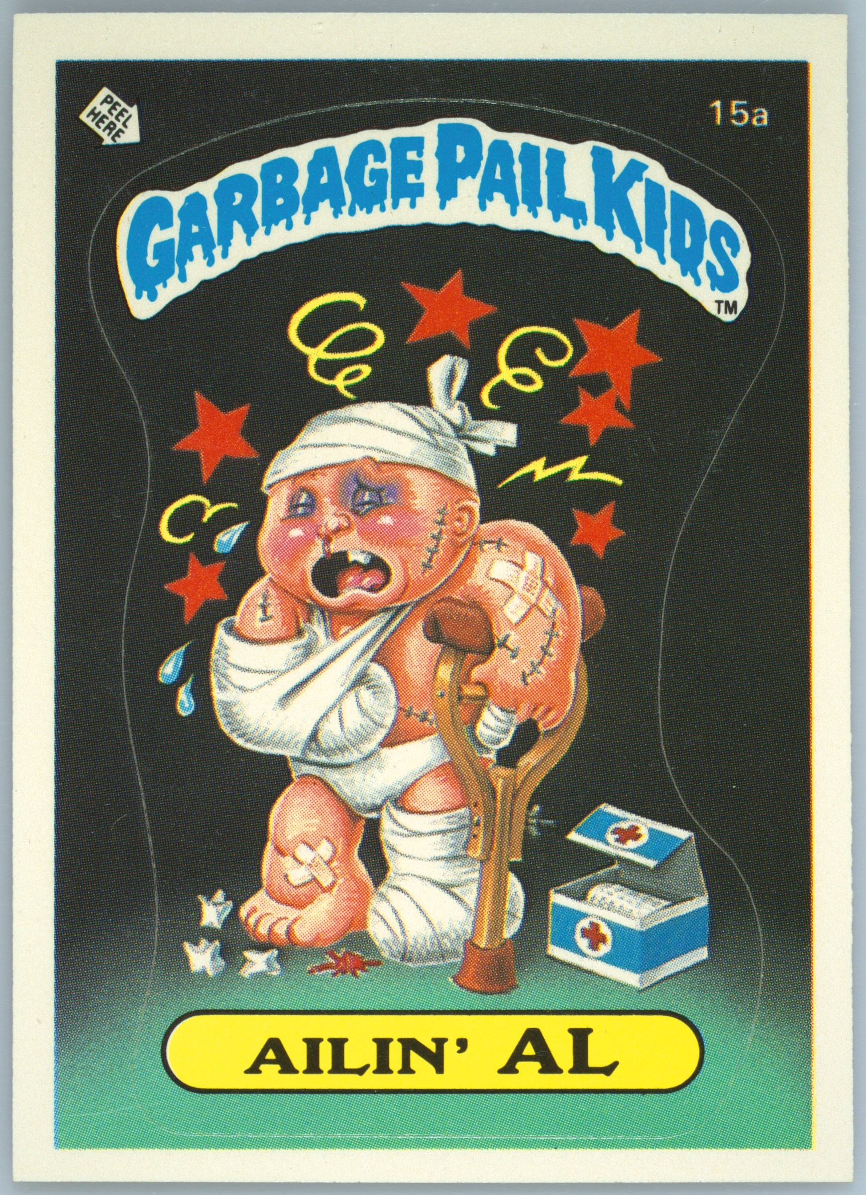 1985 Topps Garbage Pail Kids Original Series 1 Glossy #15a Ailin' Al front
