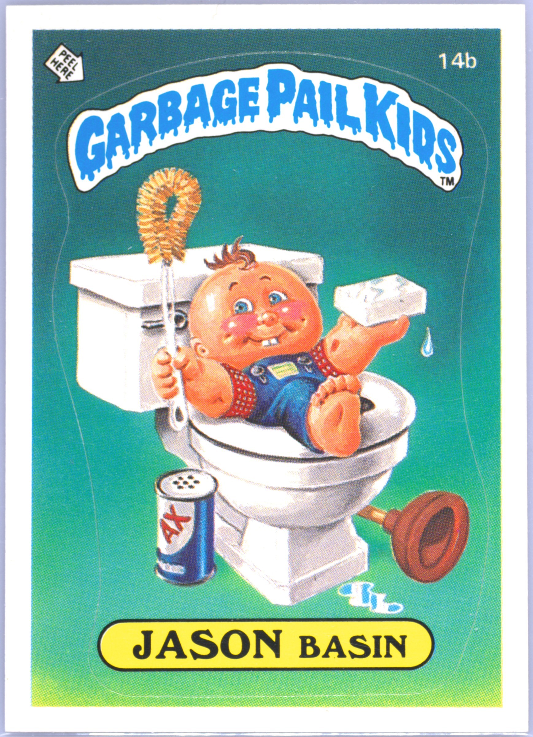 1985 Topps Garbage Pail Kids Original Series 1 Glossy #14b Jason Basin front