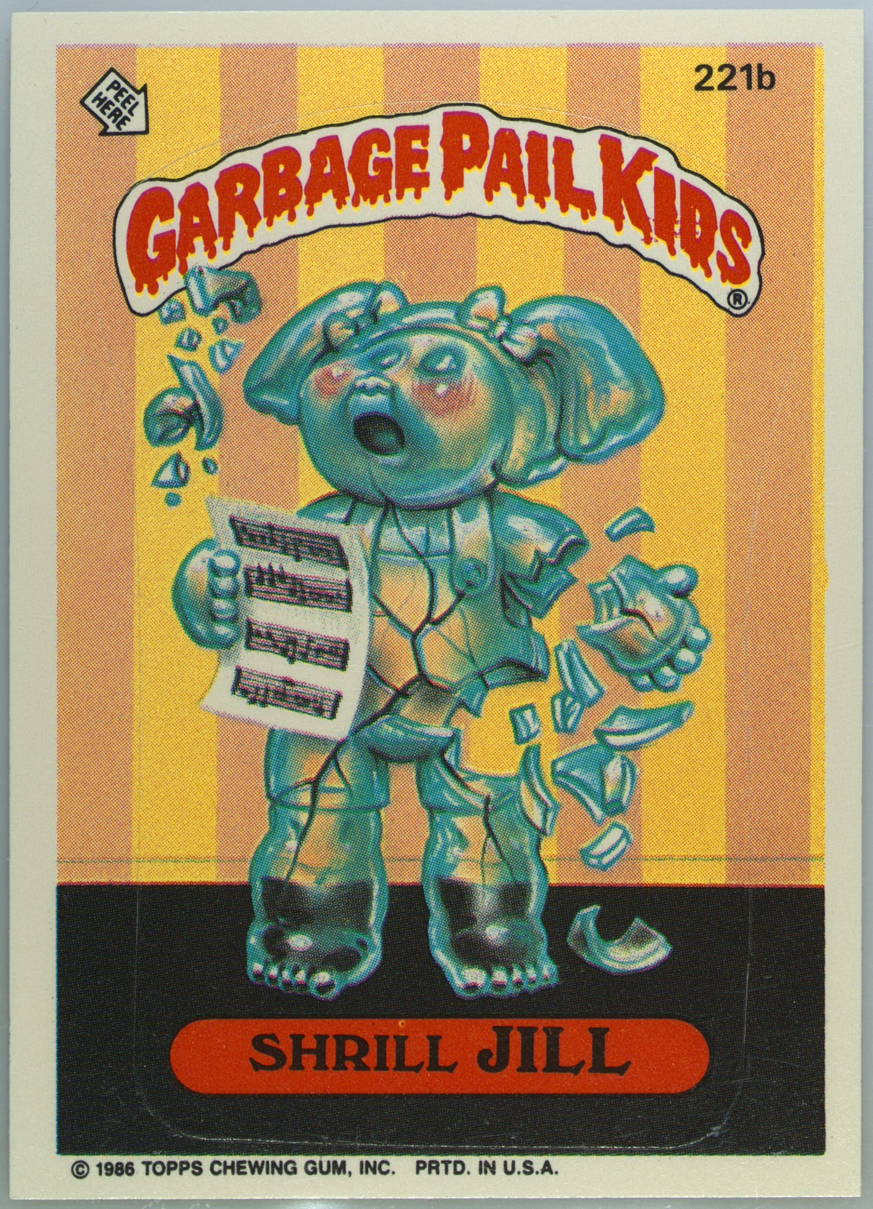 Shrill Jill #221B PSA 4 Garbage Pail Kids card front