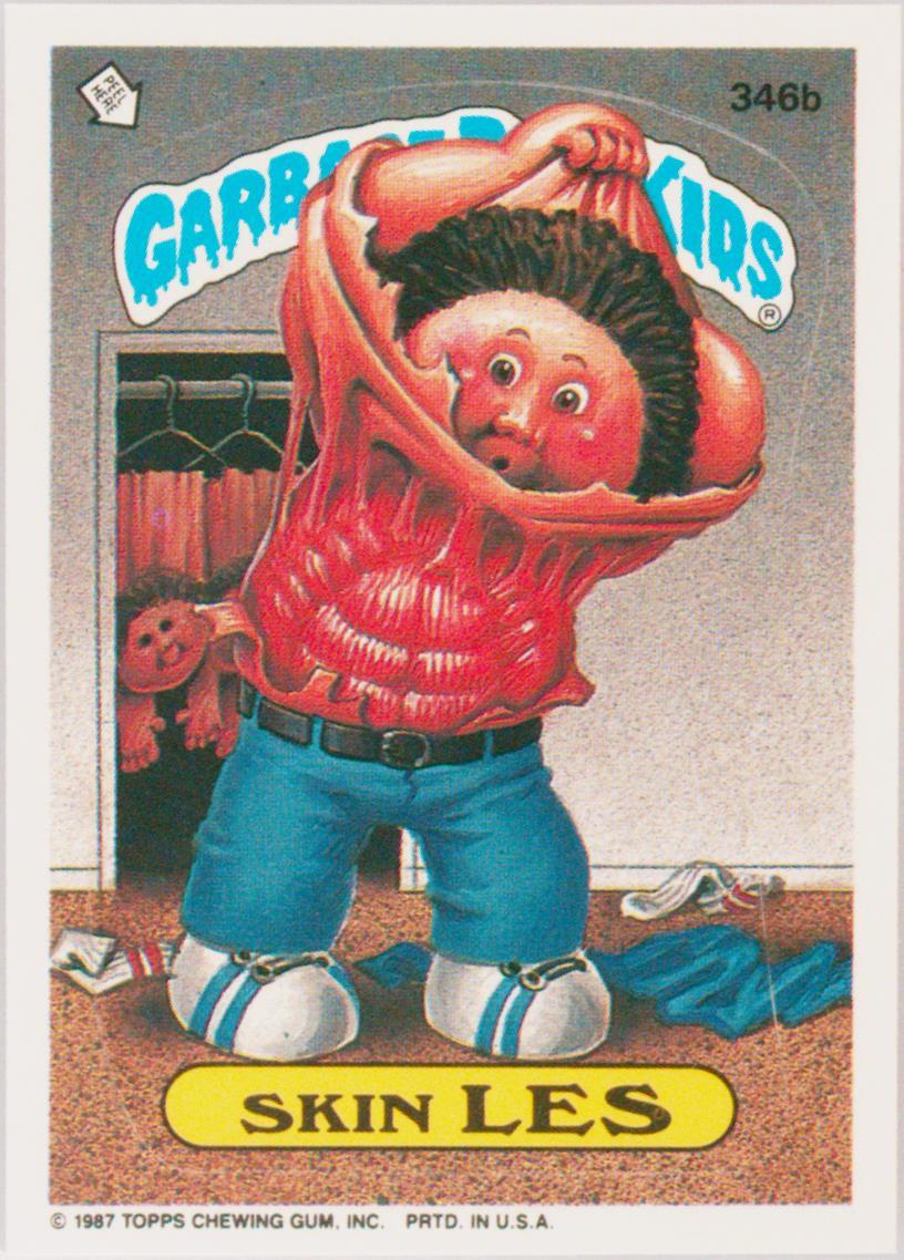 1987 Topps Garbage Pail Kids Original Series 9 #346b Skin Les front