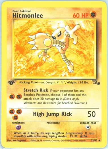 Auction Prices Realized Tcg Cards 1999 POKEMON FOSSIL Hitmonlee