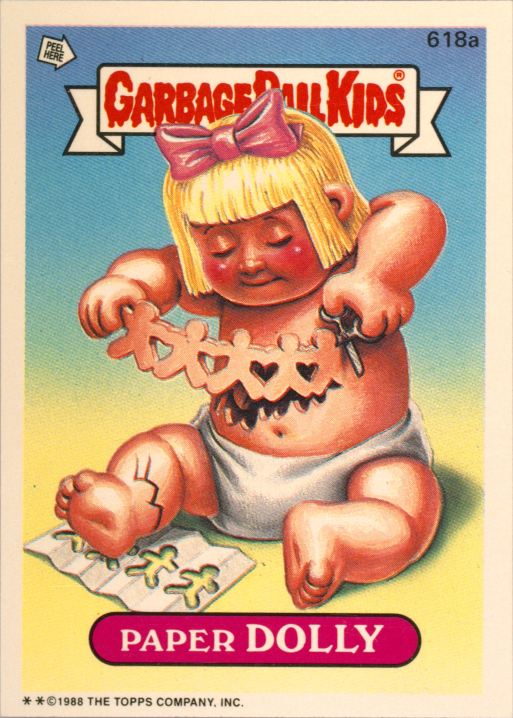 1988 Topps Garbage Pail Kids Original Series 15 #618a Paper Dolly front