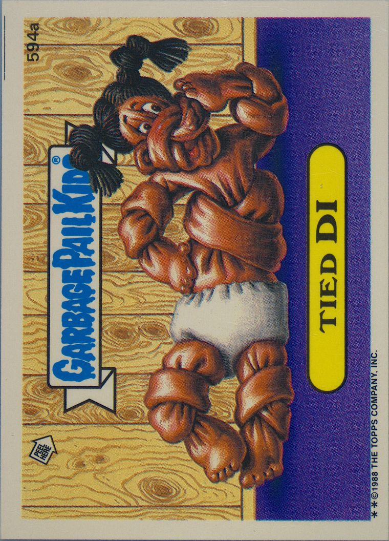 1988 Topps Garbage Pail Kids Original Series 15 Stickers #594a TIED DI front