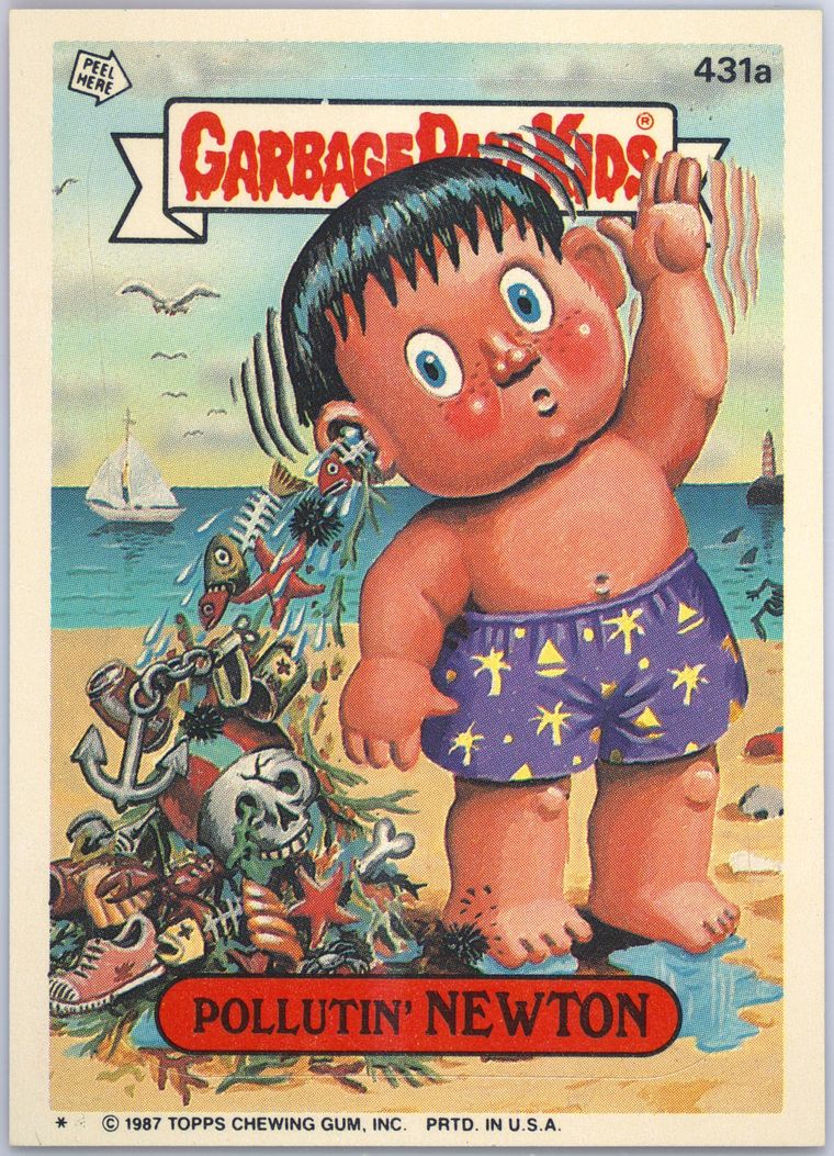 1987 topps Garbage Pail Kids Original Series 11 #431a Pollutin' Newton front