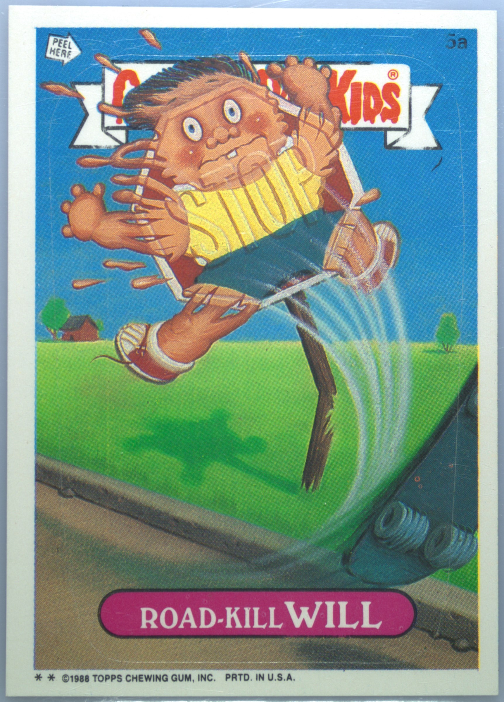 1988 Topps Garbage Pail Kids Original Series 12 #475a Road-Kill Will front
