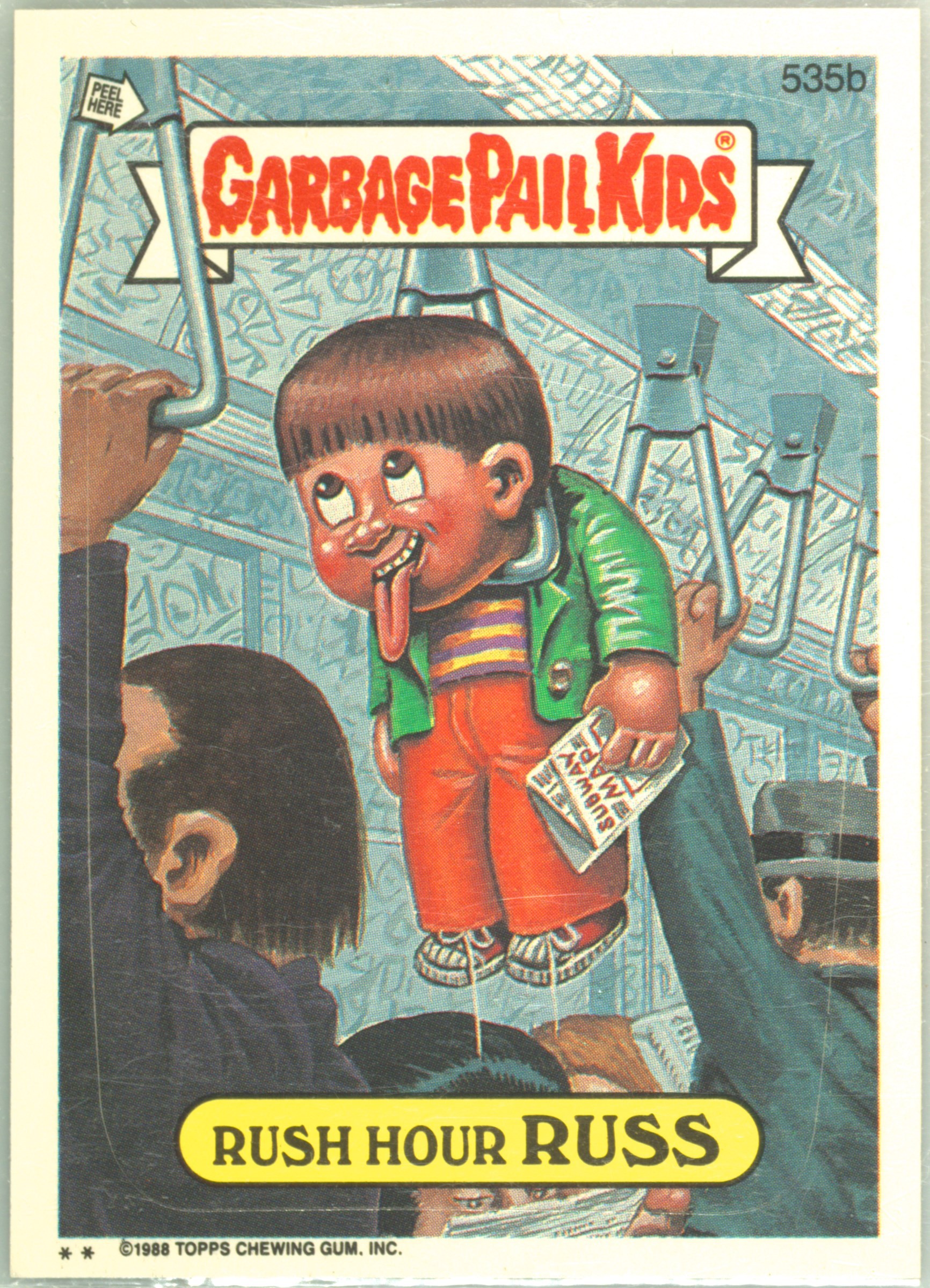 1988 Topps Garbage Pail Kids Original Series 13 #535b Rush Hour Russ front