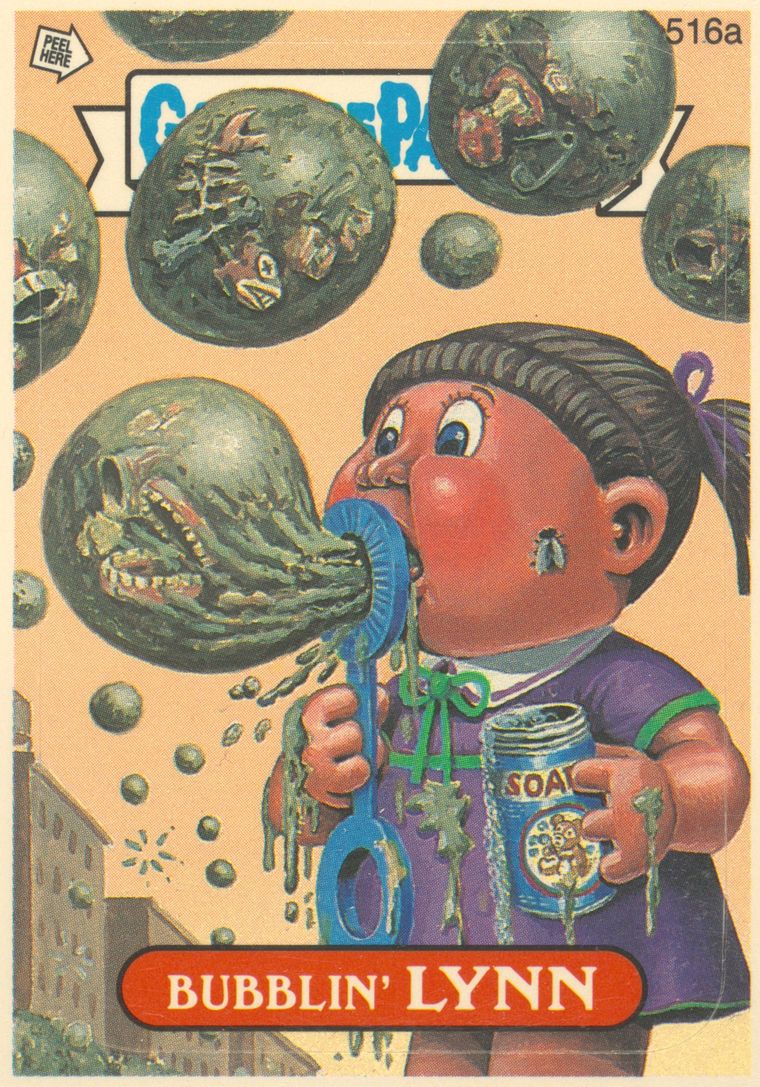 1988 Topps Garbage Pail Kids Original Series 13 #516a Bubblin' Lynn front