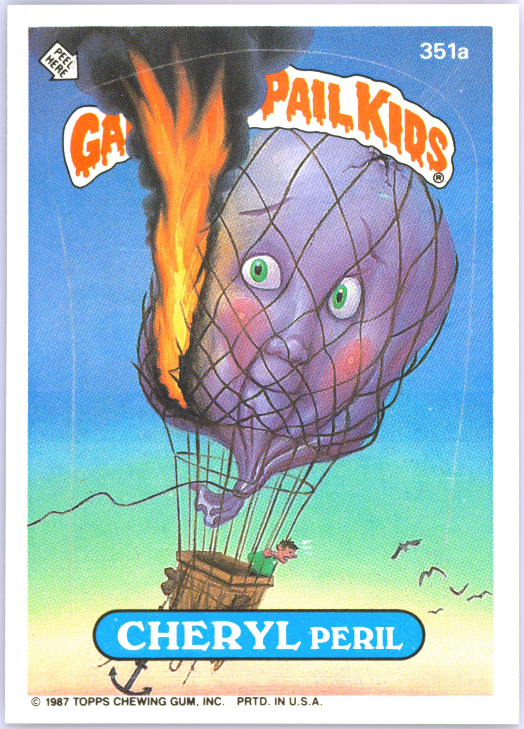 1987 Topps Garbage Pail Kids Original Series 9 #351a Cheryl Peril front