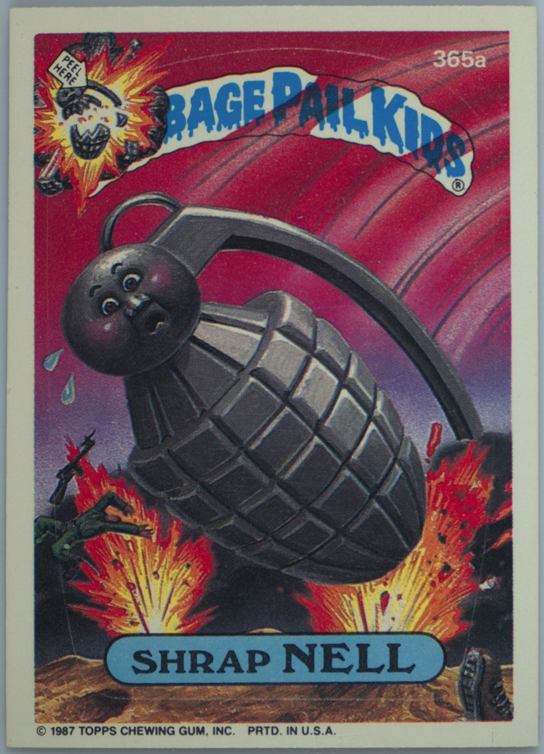 1987 Topps Garbage Pail Kids Original Series 9 #365A Shrap Nell front