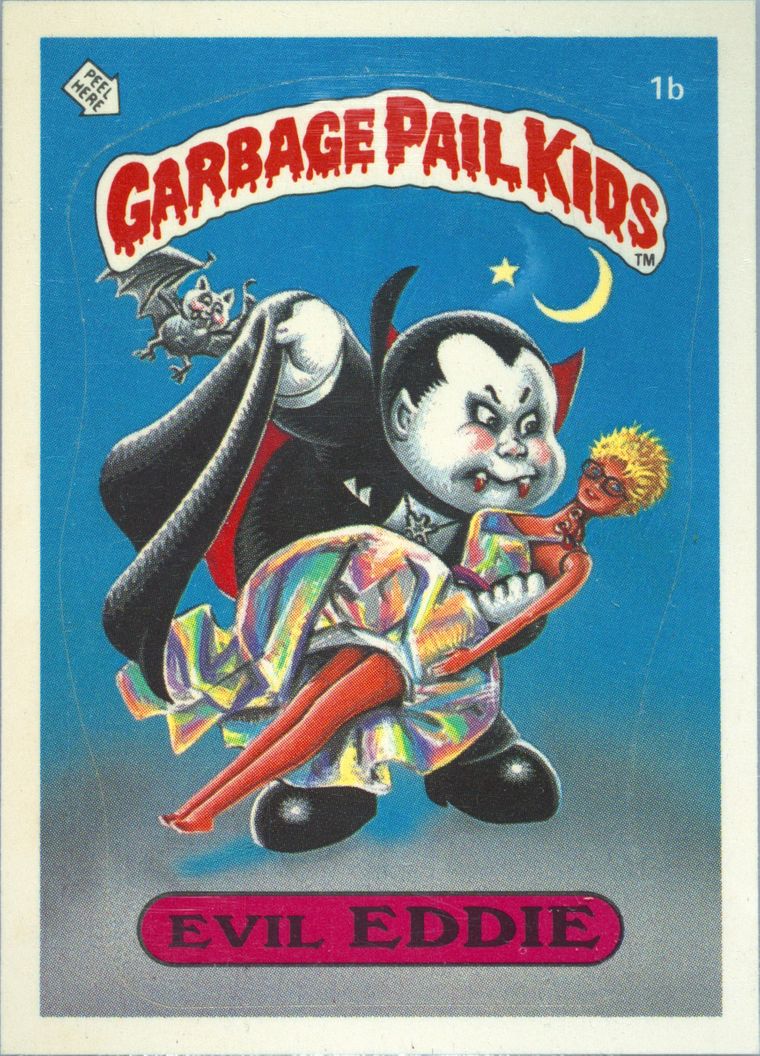 1985 Garbage Pail Kids Stickers #1b Evil Eddie — Glossy PSA 10