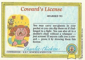 1985 Topps Garbage Pail Kids Original Series 1 Glossy #23b Leaky Lou front