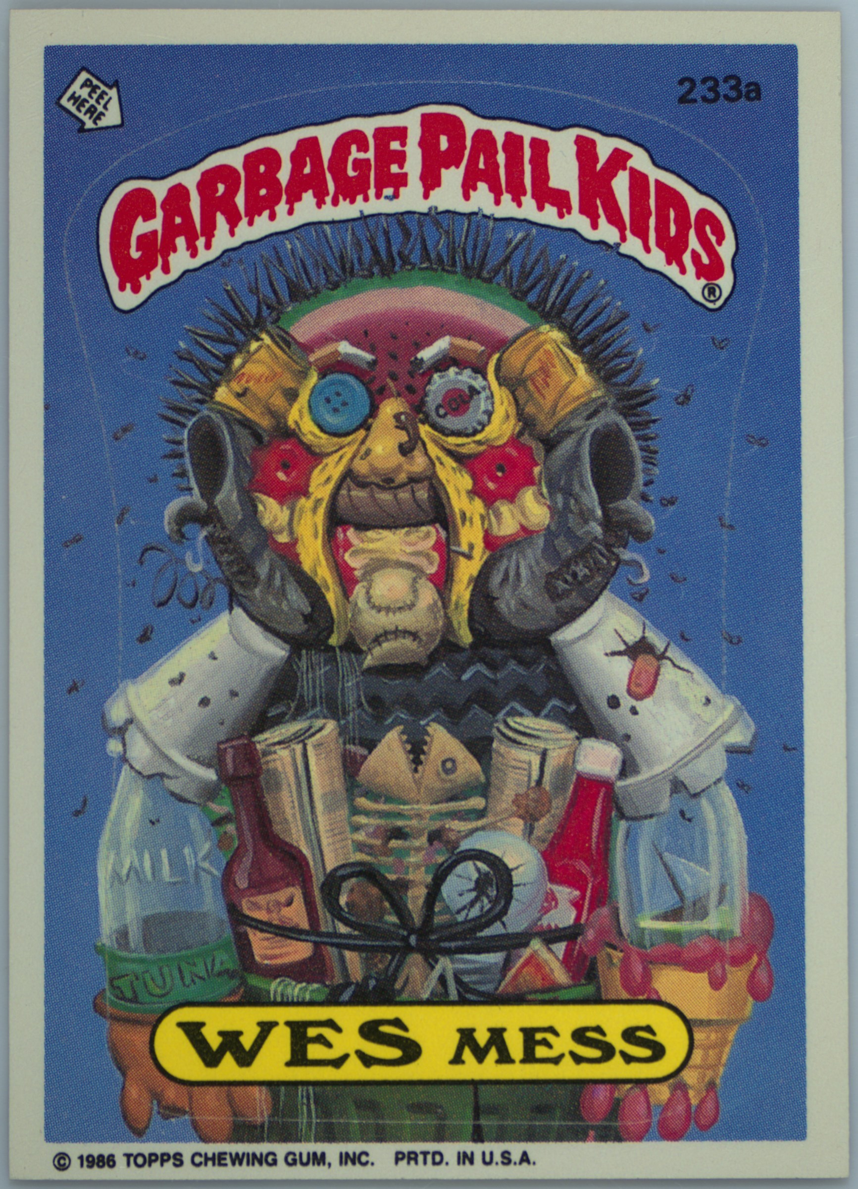 1986 Topps Garbage Pail Kids Original Series 6 #233a Wes Mess front