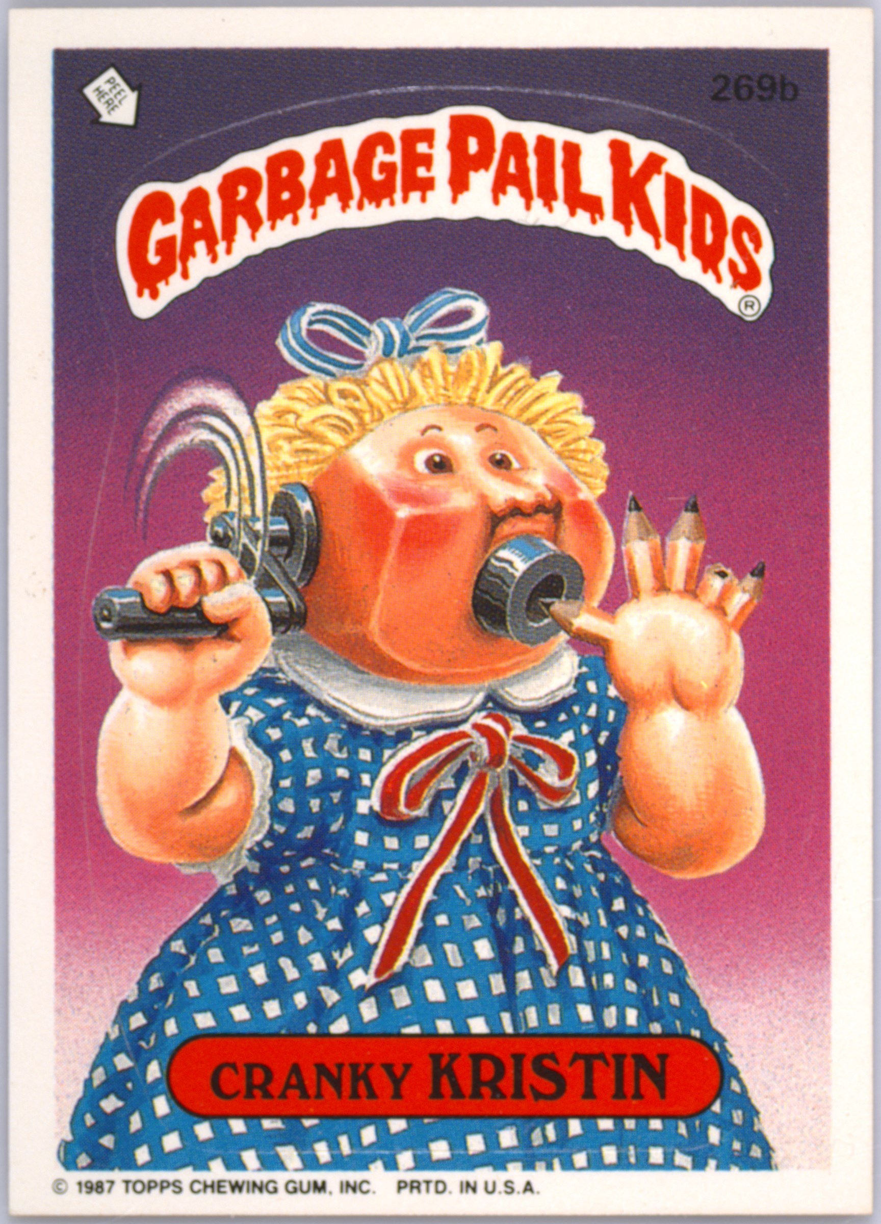 1987 Topps Garbage Pail Kids Original Series 7 #269b Cranky Kristin front