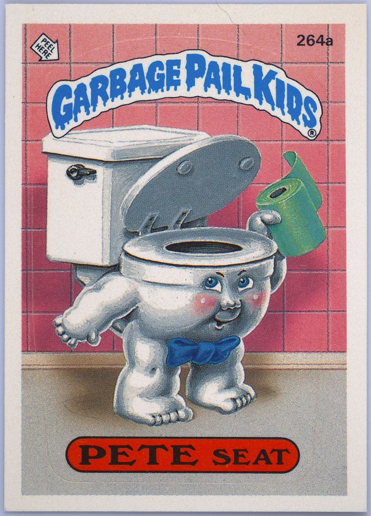 1987 Topps Garbage Pail Kids Original Series 7 Stickers #264a PETE SEAT front