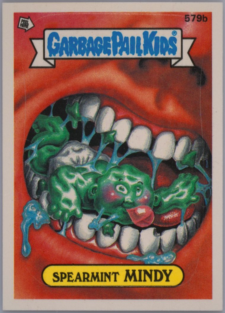 1988 Topps Garbage Pail Kids Original Series 14 #579b Spearmint Mindy front