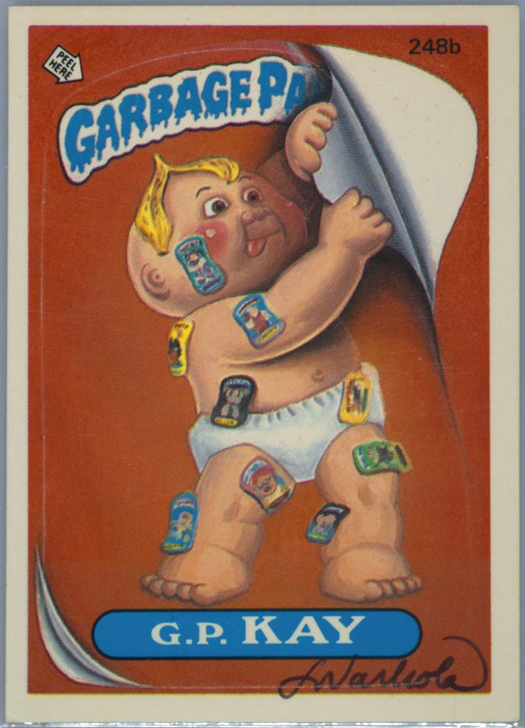 1986 Topps Garbage Pail Kids Original Series 6 #248b G.P. Kay front