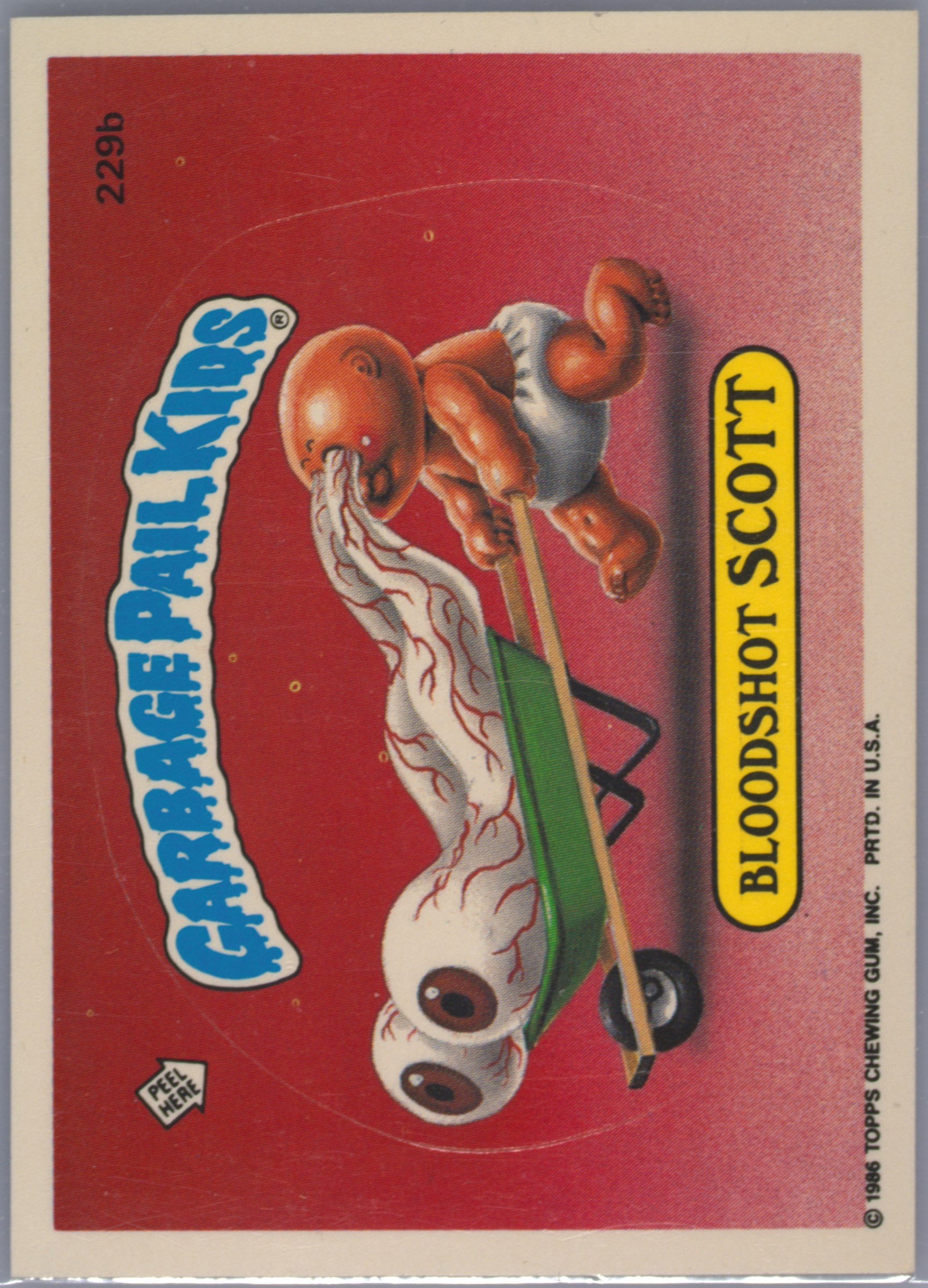 Bloodshot Scott #229B PSA 8 Garbage Pail Kids card front