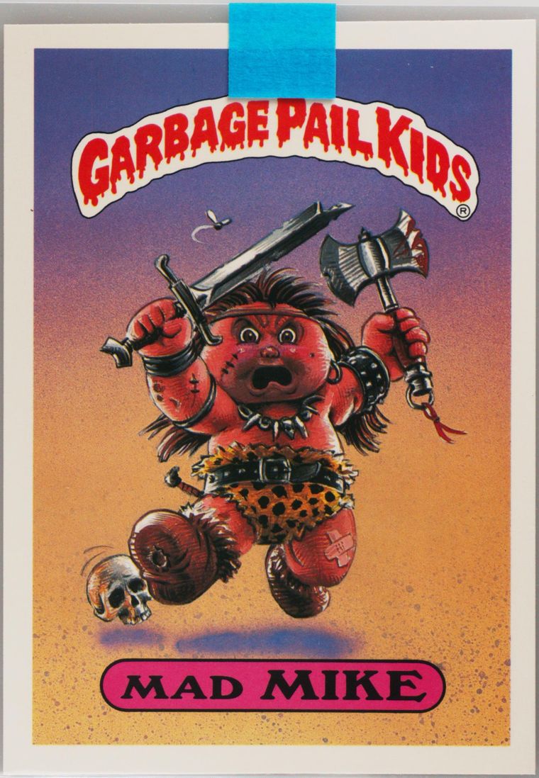 1986 Topps Garbage Pail Kids Giant Stickers #33 Mad Mike front